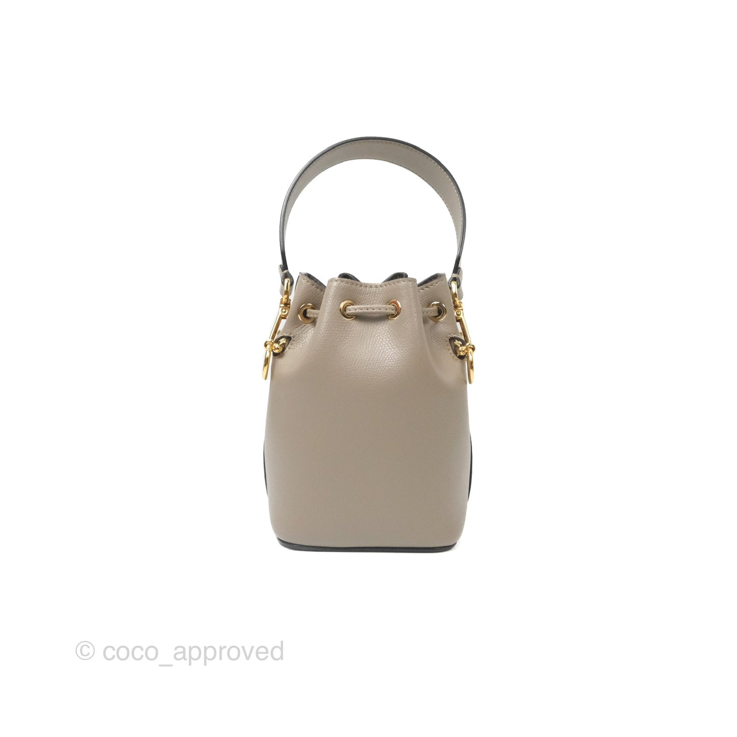 Fendi Mini Mon Tresor Bucket Bag Tortora Grained Calfskin