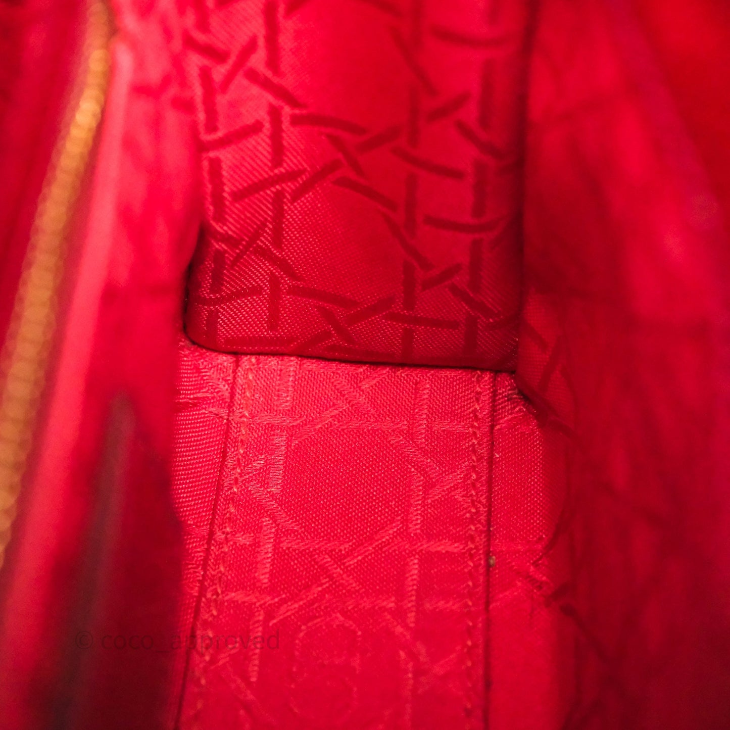 Christian Dior Mini Lady Dior Bag Red Patent Gold Hardware