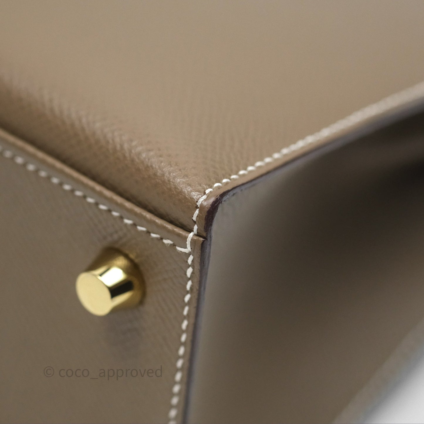 Hermès Kelly 25 Sellier Etoupe Epsom Gold Hardware
