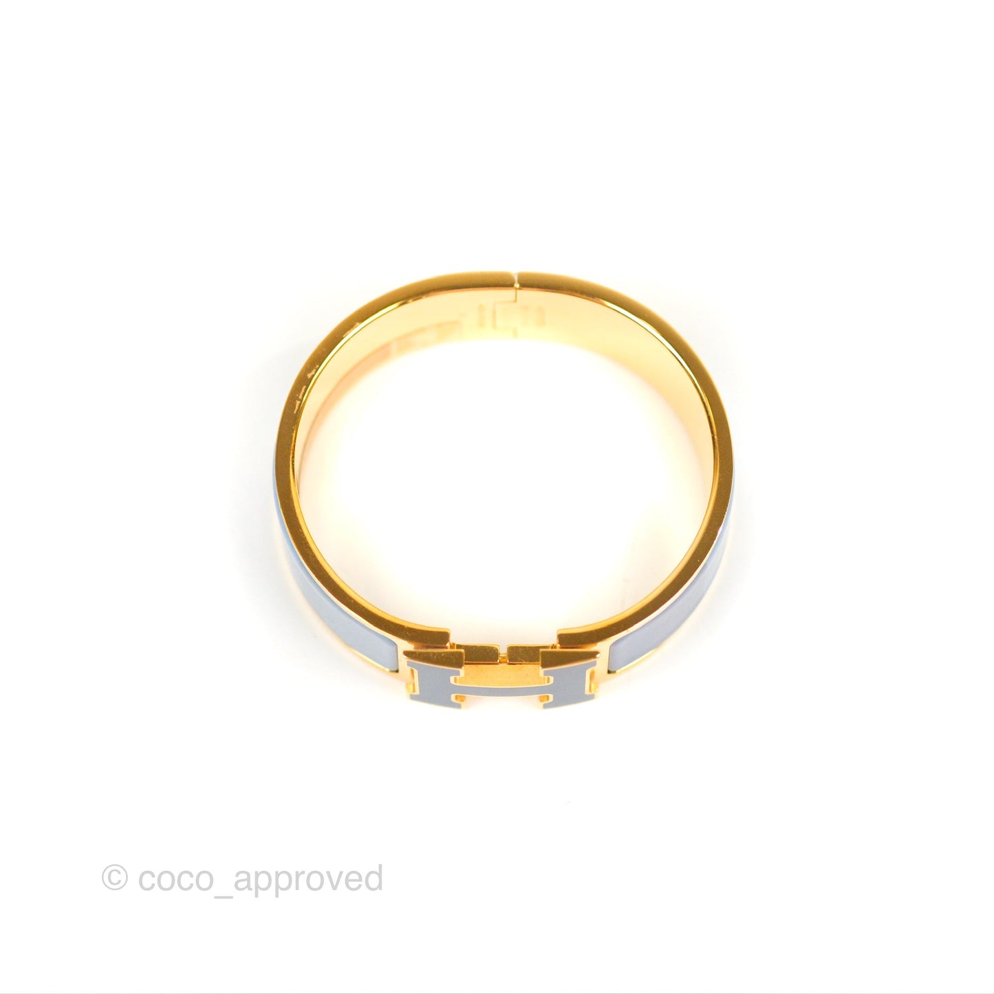 Hermès Clic Clac H Rainbow Bracelet Blue Gold Hardware PM