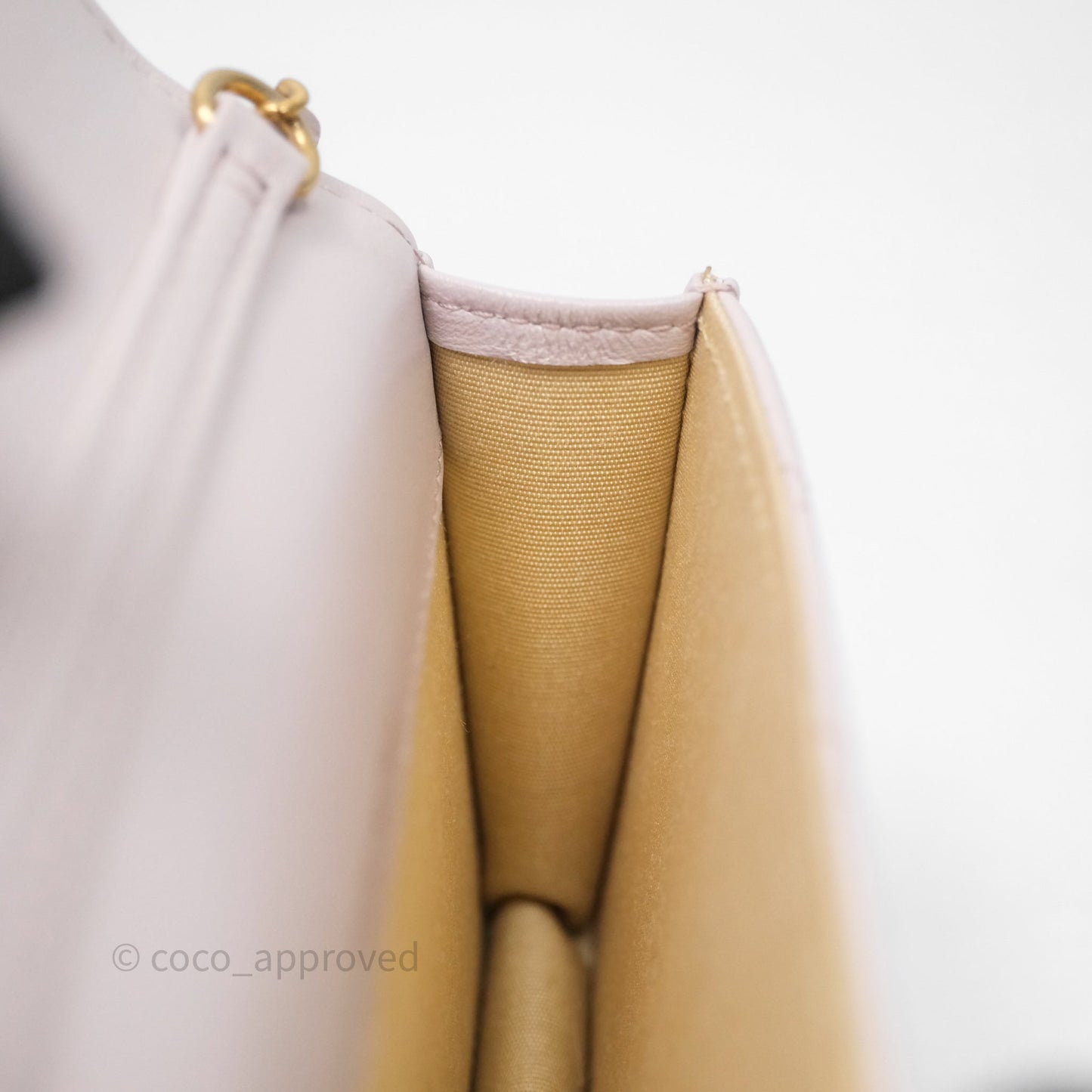 Chanel Pearl Crush Mini Clutch Belt Bag Lilac Lambskin Aged Gold Hardware