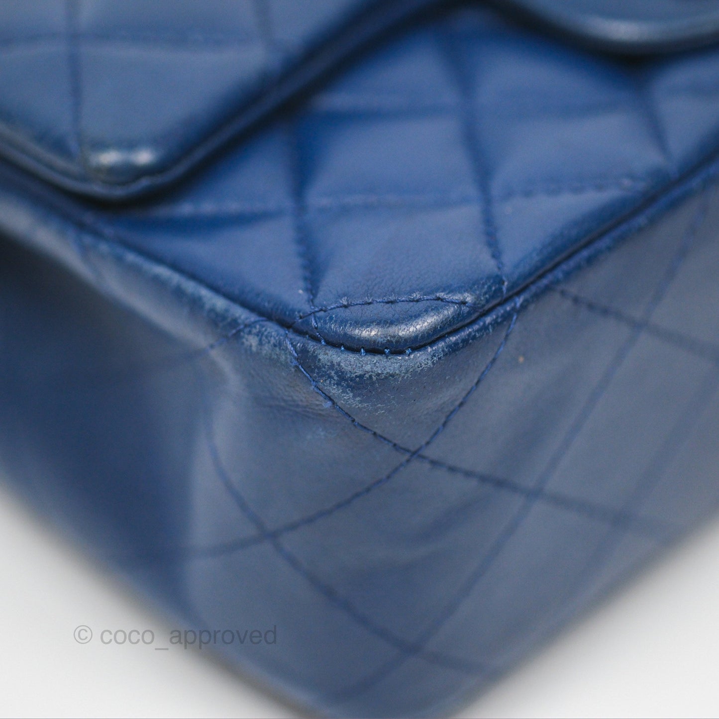 Chanel Mini Rectangular Flap Quilted Navy Lambskin Silver Hardware