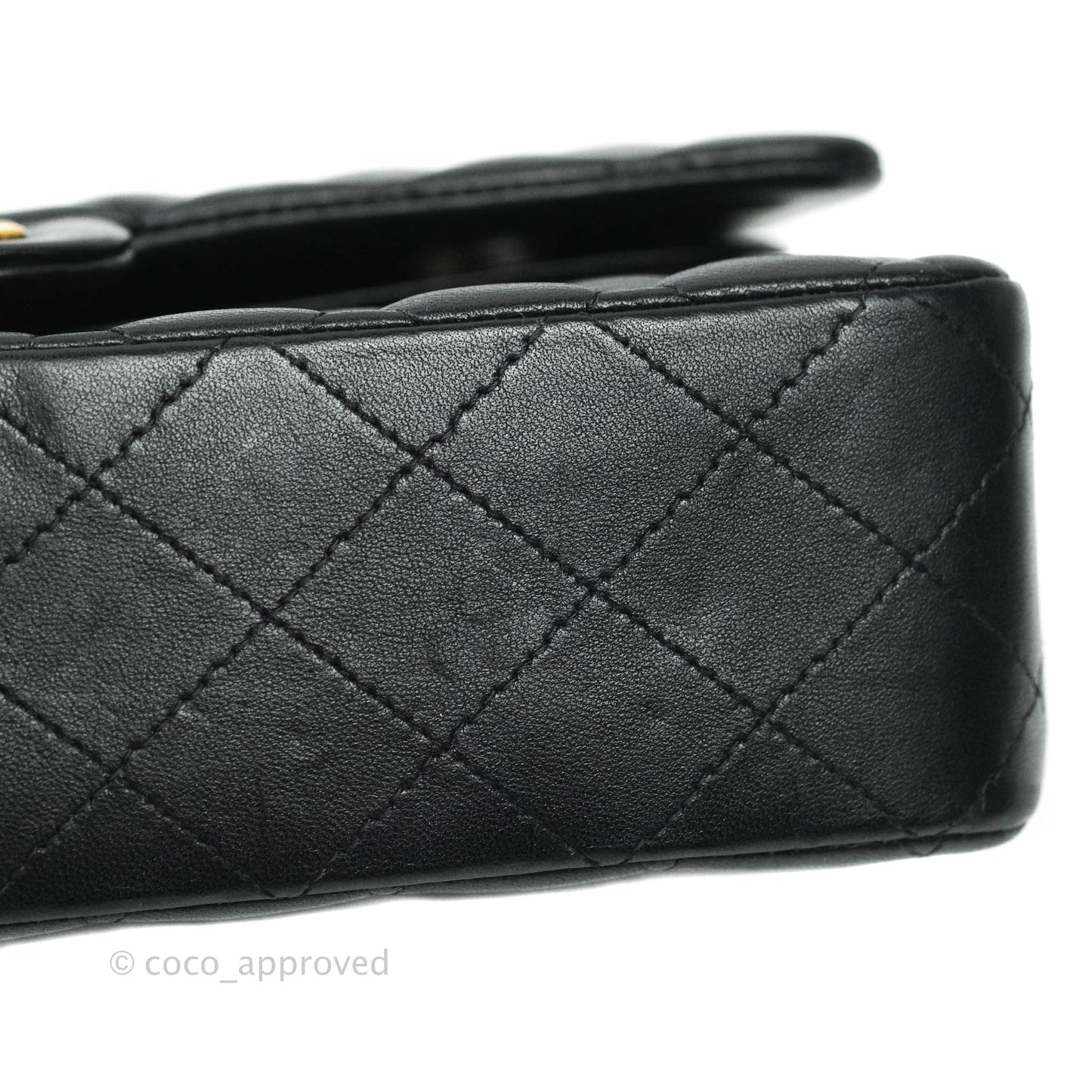 Chanel Classic M/L Medium Double Flap Black Lambskin Gold Hardware