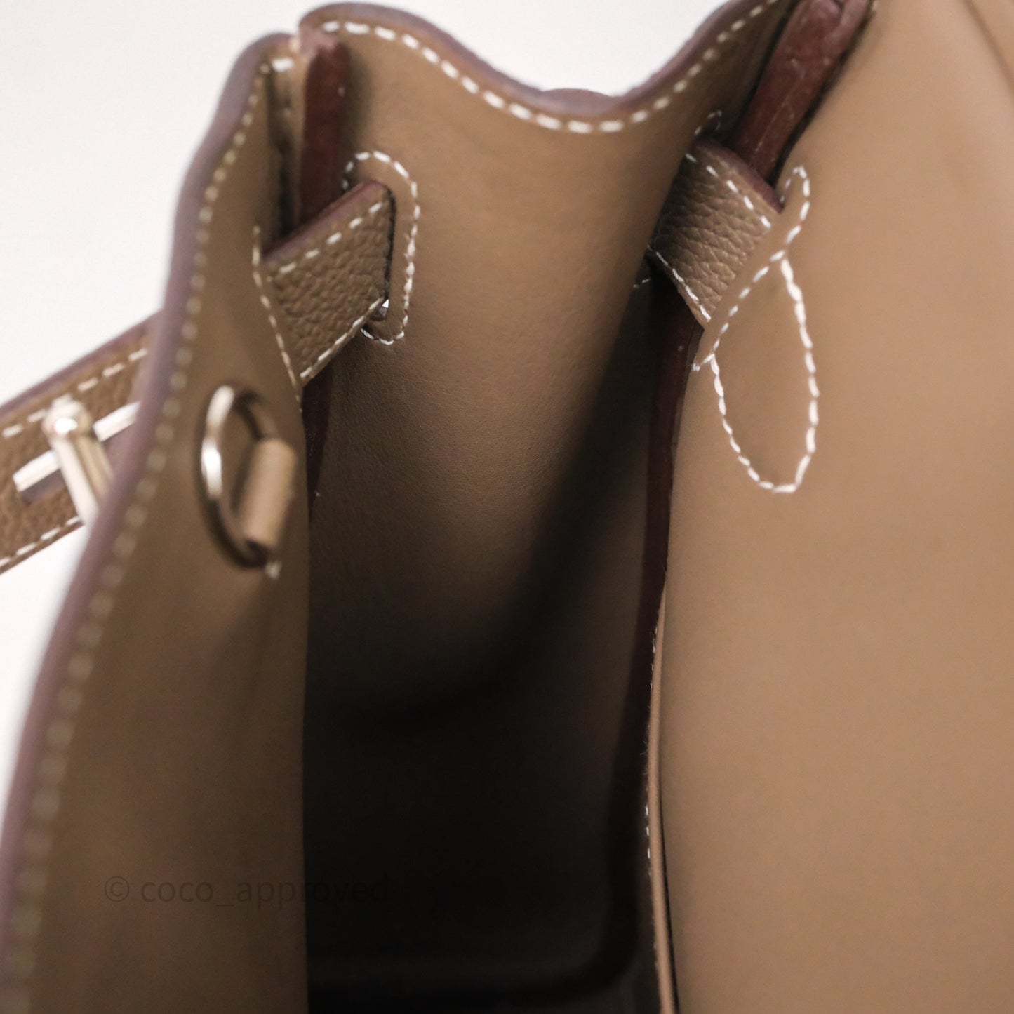 Hermès Hac a Dos PM Backpack Etoupe 18 Togo Palladium Hardware