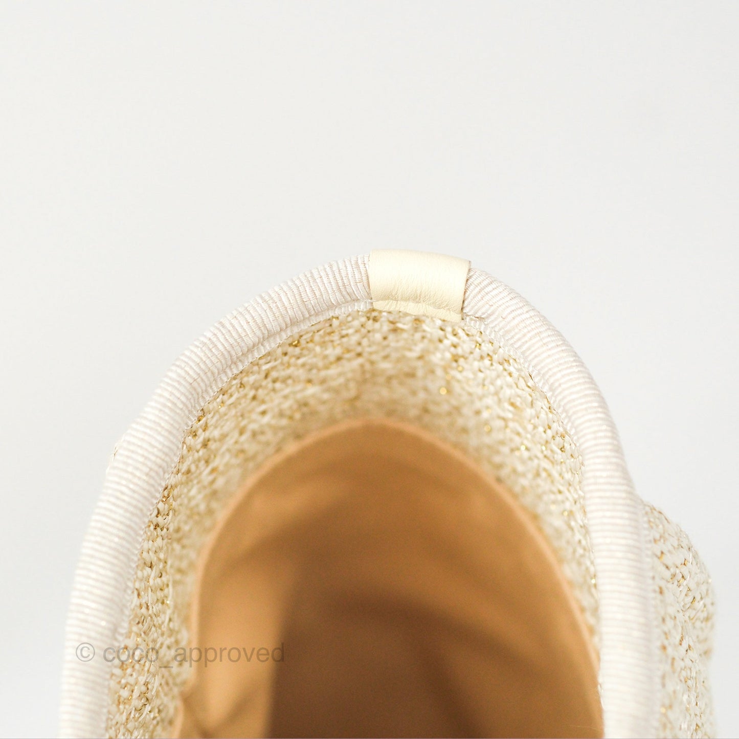 Chanel Medium Deauville Tote Ivory Lurex Boucle Gold Hardware