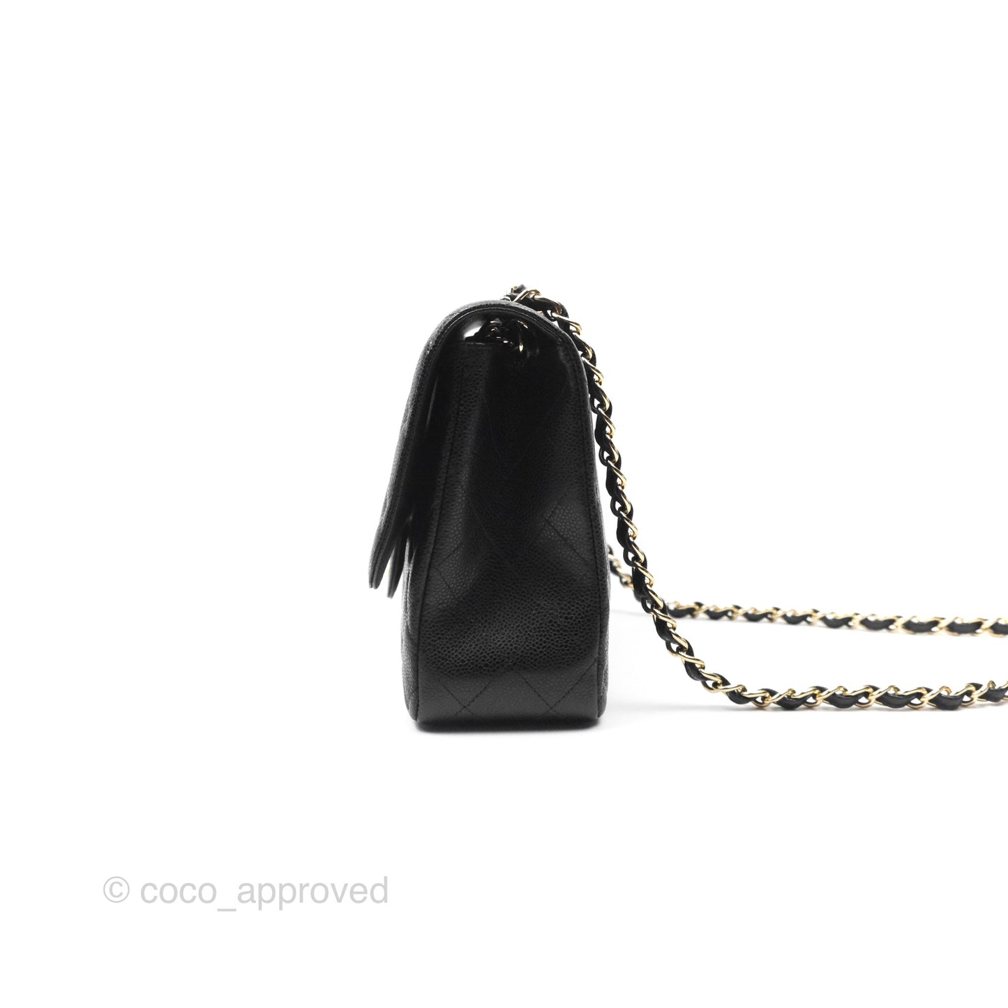 Chanel Jumbo Single Flap Black Caviar Gold Hardware