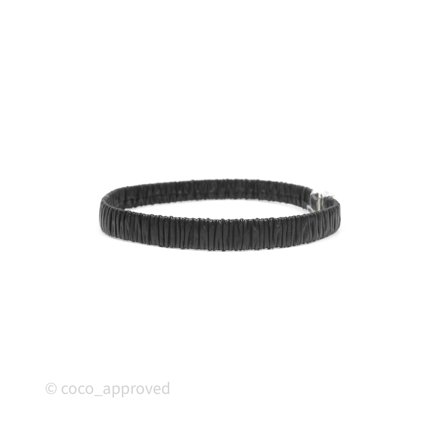 Chanel Square CC Ruched Belt Black Lambskin Gold Tone 22A