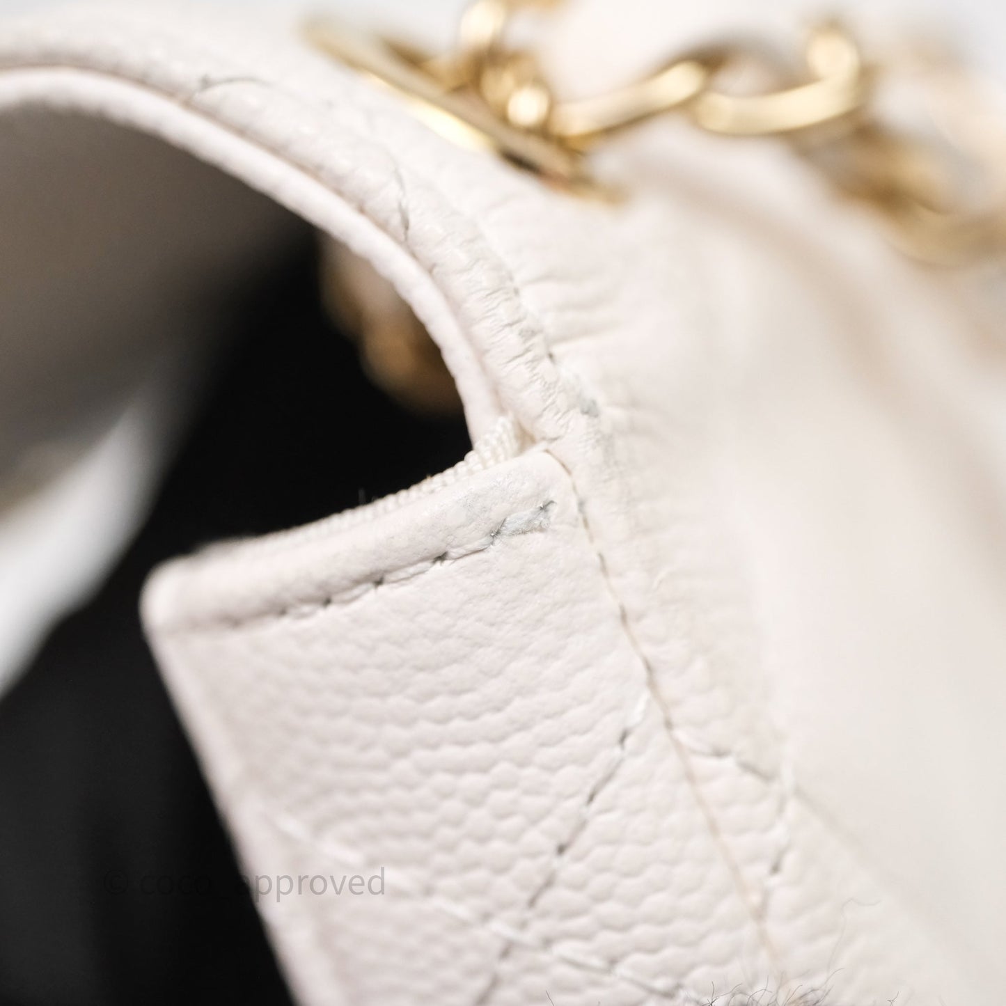 Chanel Mini Flap Belt Bag Caviar White Gold Hardware