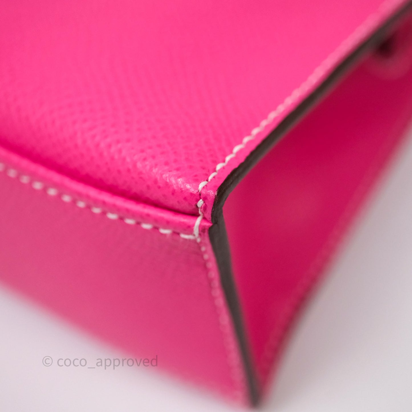 Hermès Kelly Pochette Clutch Rose Tyrien Epsom Palladium Hardware