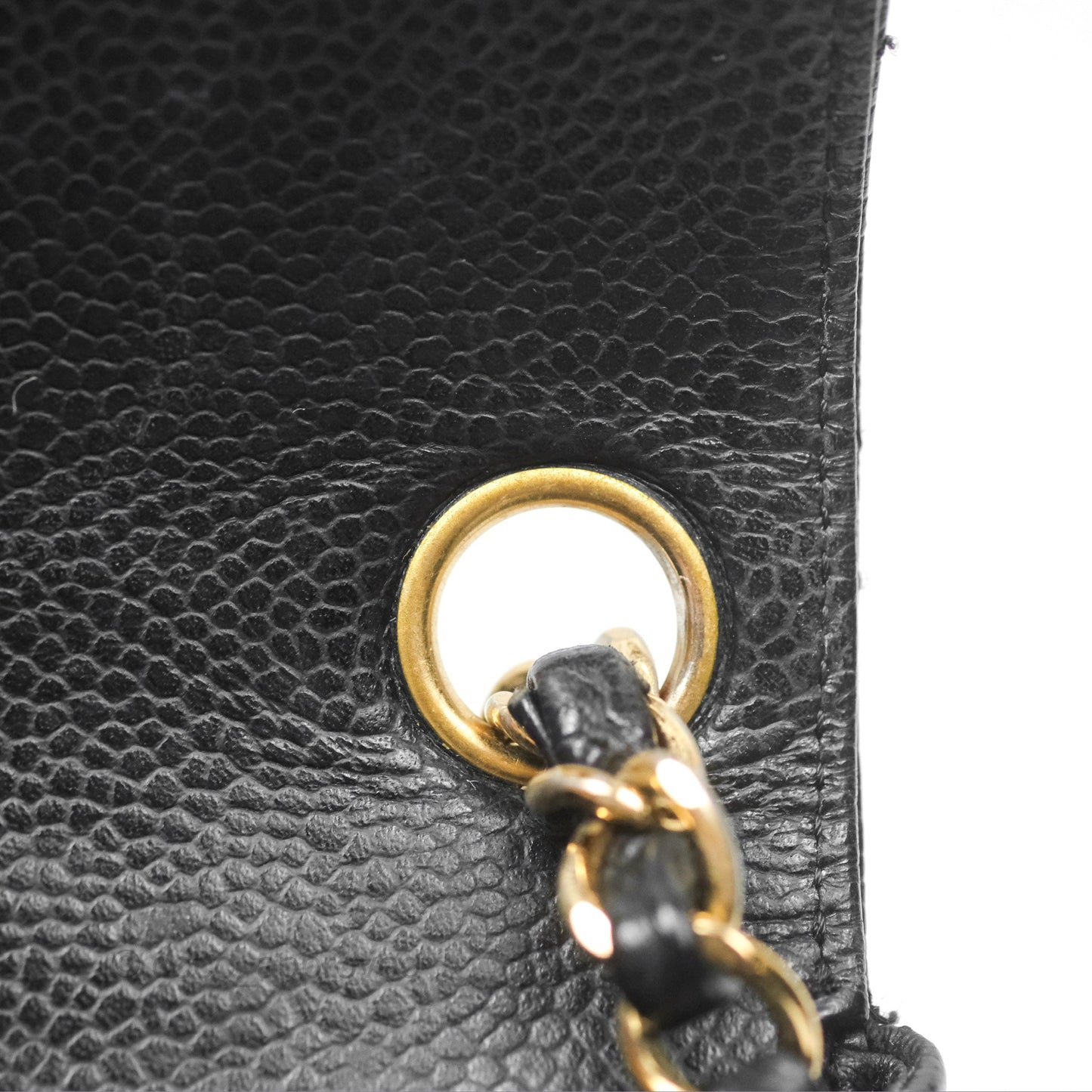 Chanel Vintage Mini Square Quilted Black Caviar Gold Hardware