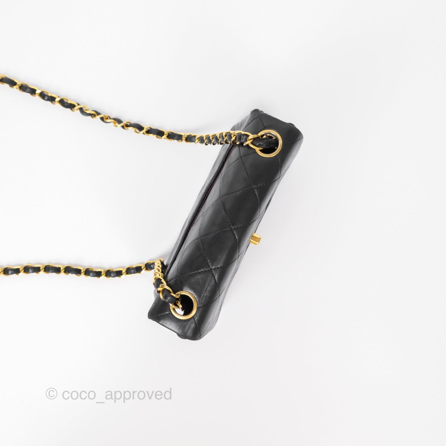 Chanel Vintage Mini Square Black Lambskin 24K Gold Hardware