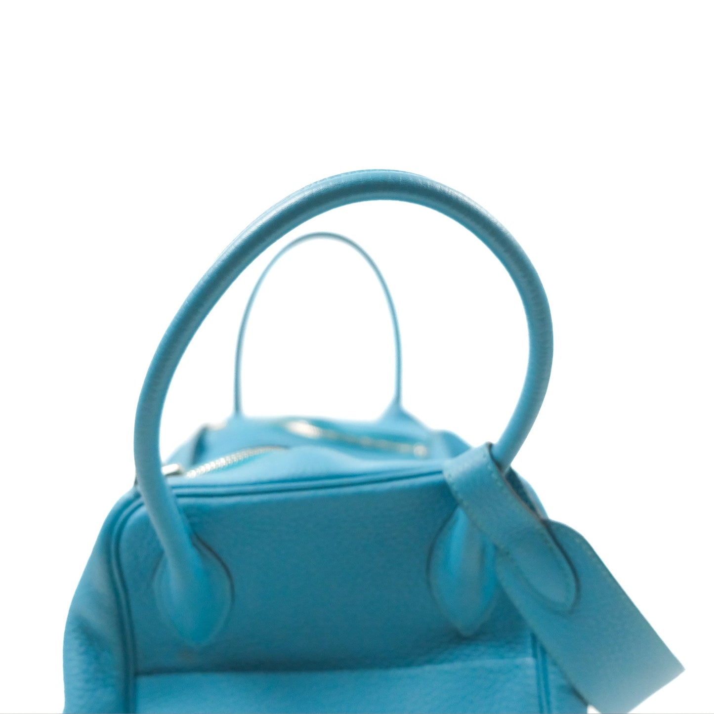 Hermès Lindy 34 Blue Paon Clemence Palladium Hardware