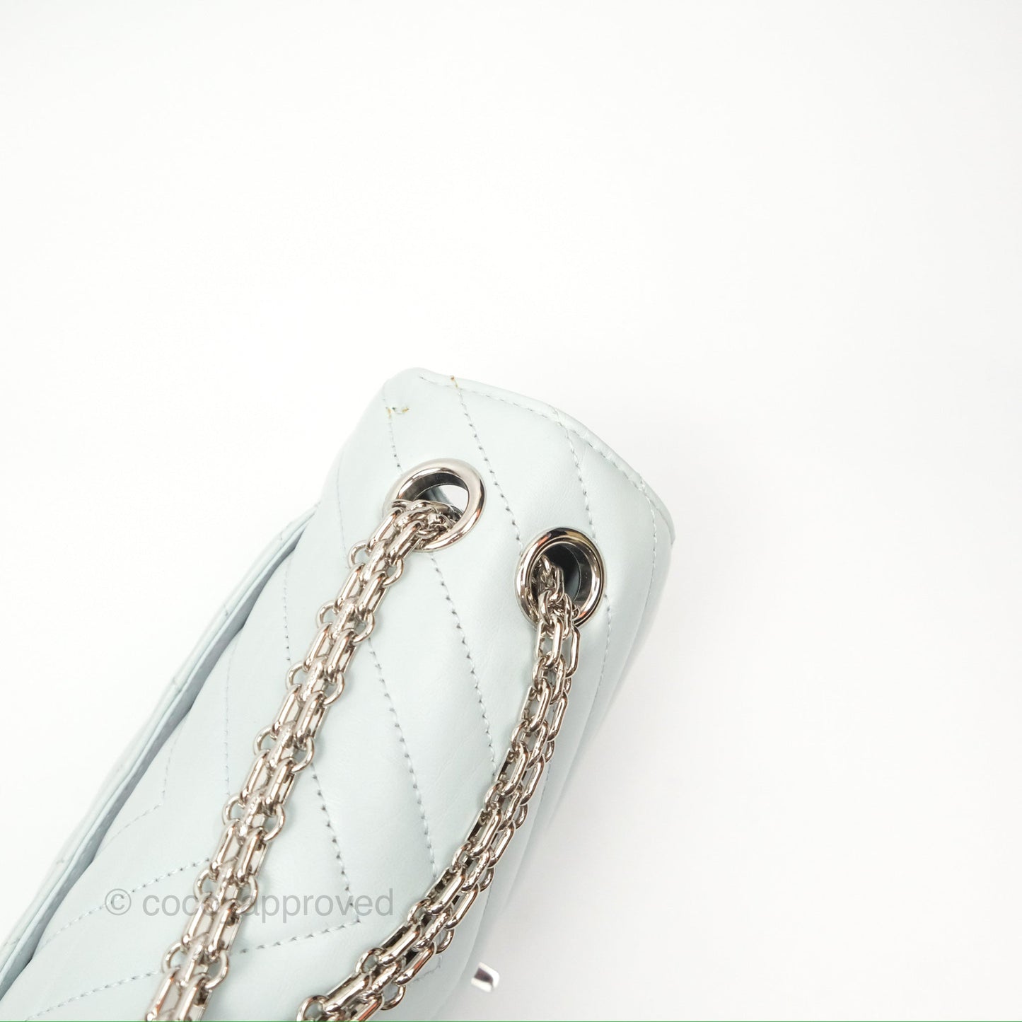 Chanel Mini Reissue 224 Blue Aged Calfskin Silver Hardware