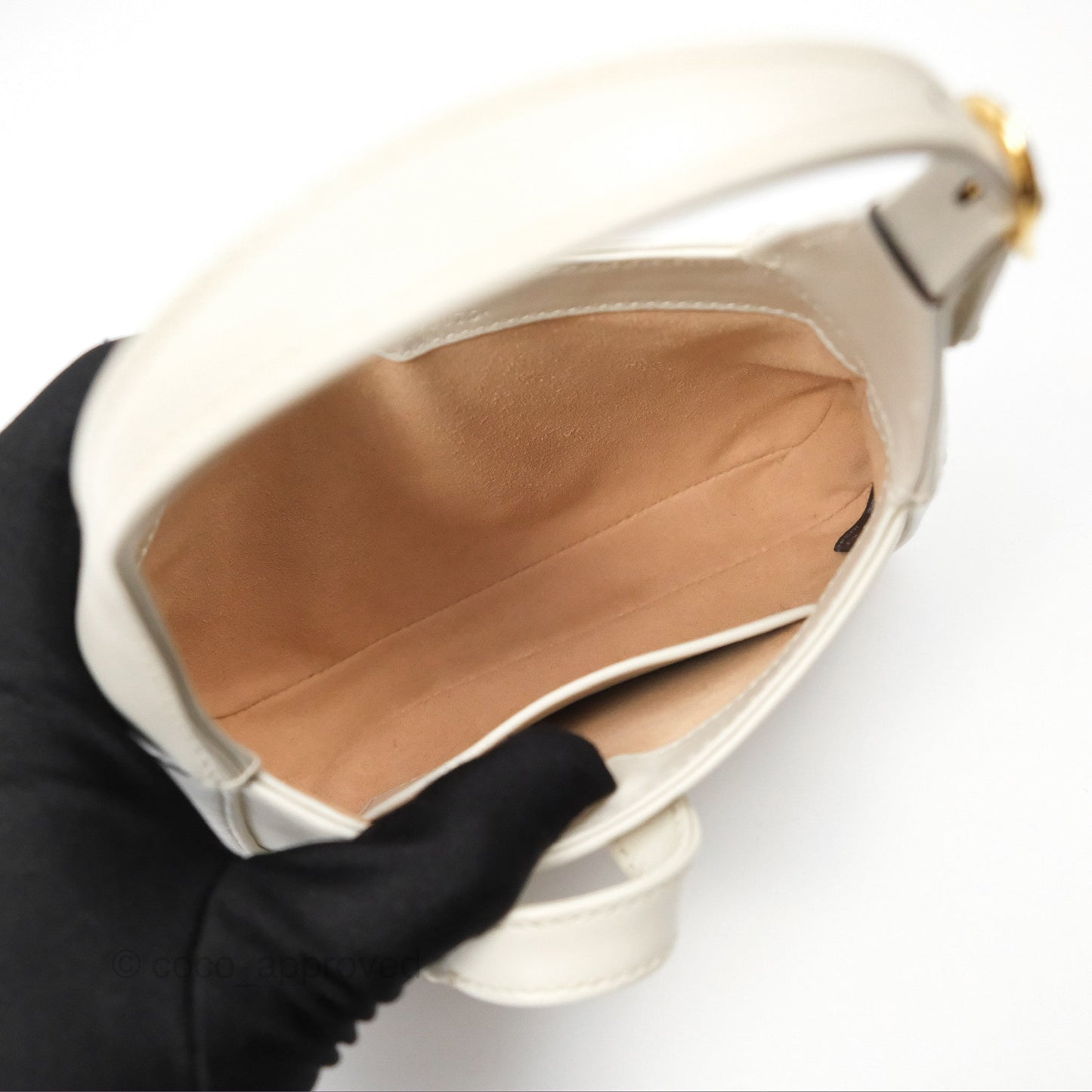 Gucci Jackie 1961 White Mini Shoulder Bag Gold Hardware