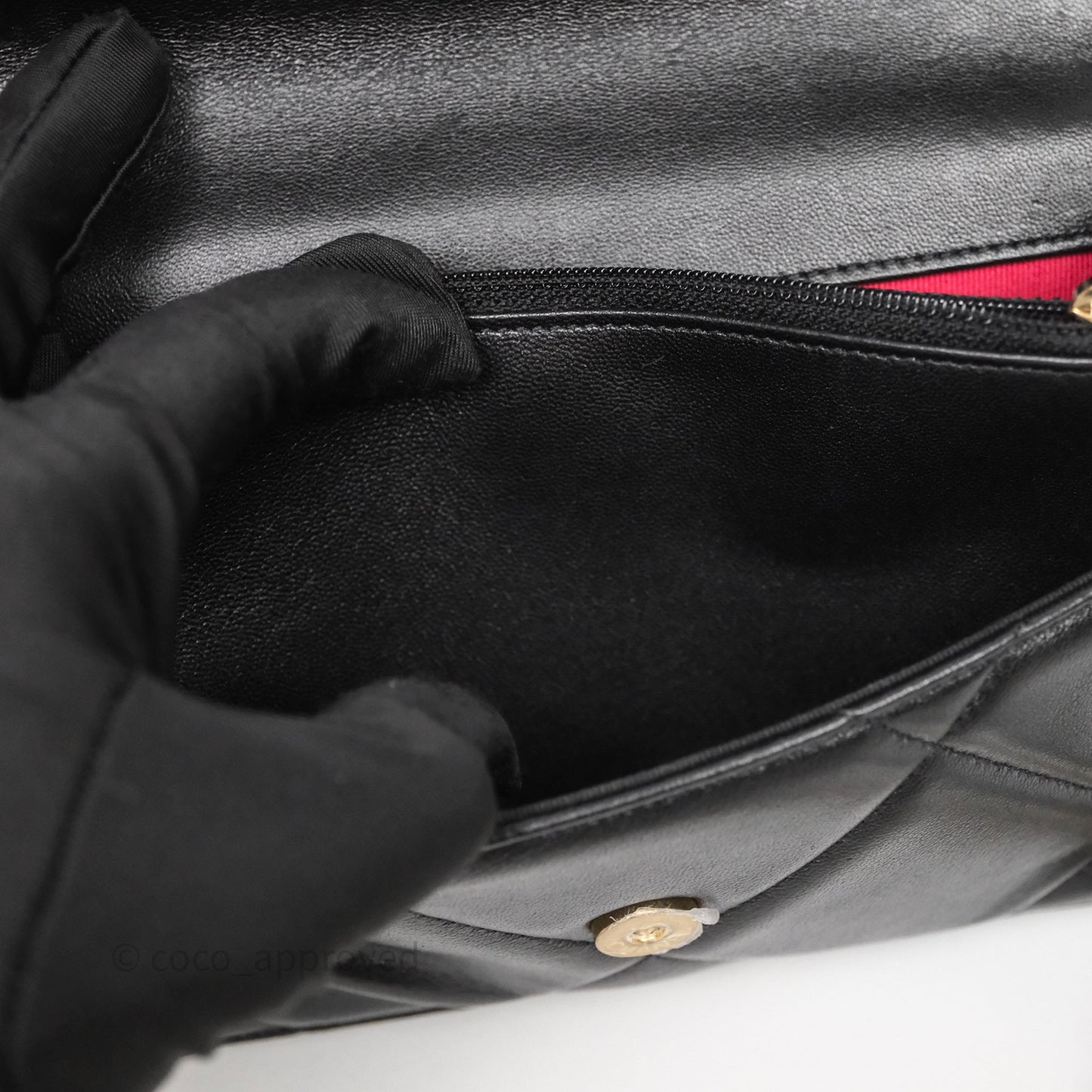 Chanel 19 Wallet on Chain WOC Black Mixed Hardware