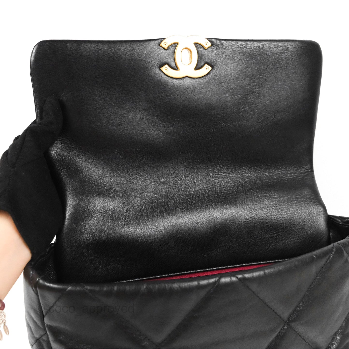 Chanel 19 Medium Black Goatskin Mixed Hardware