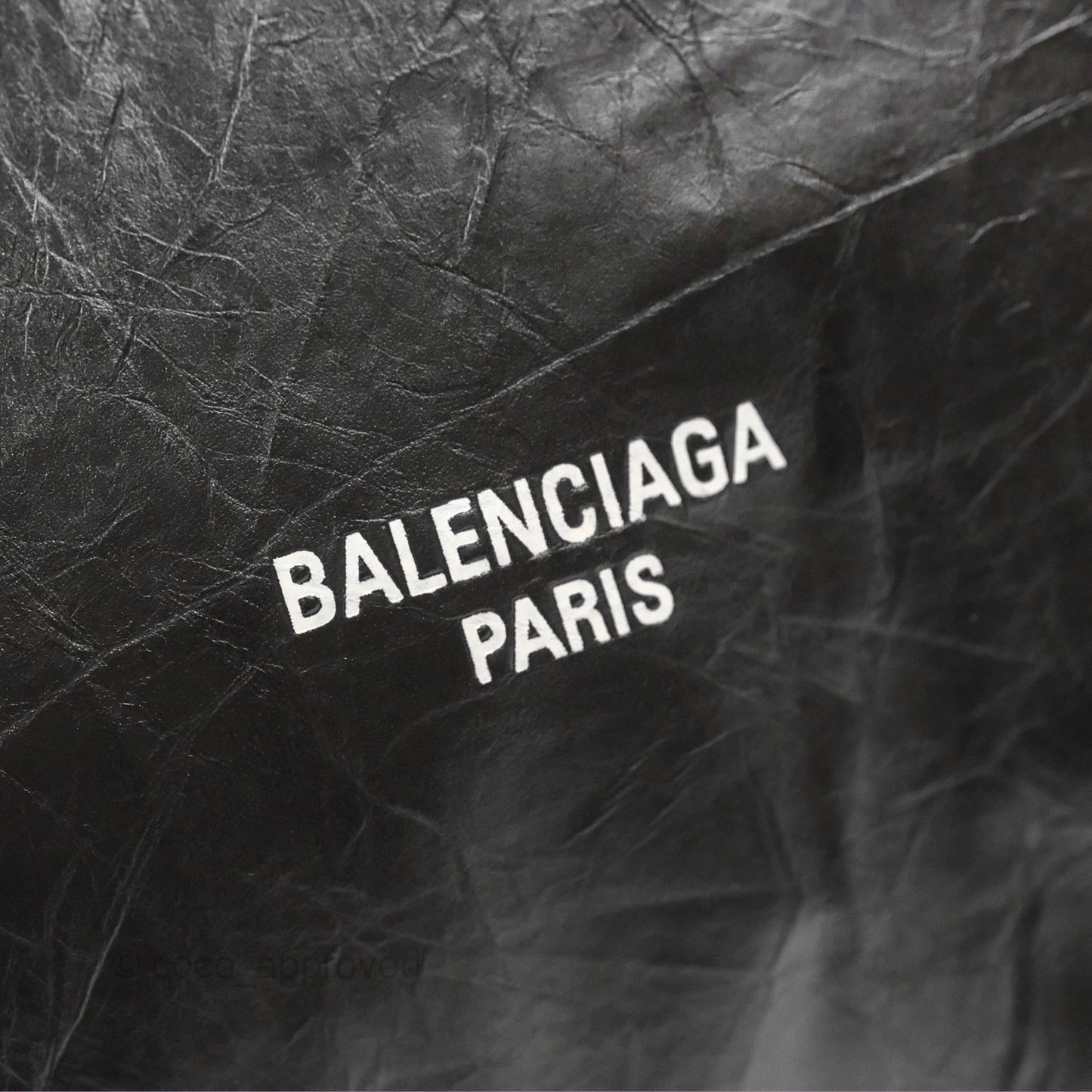Balenciaga Small Crush Tote Bag Black Calfskin Aged Gold Hardware