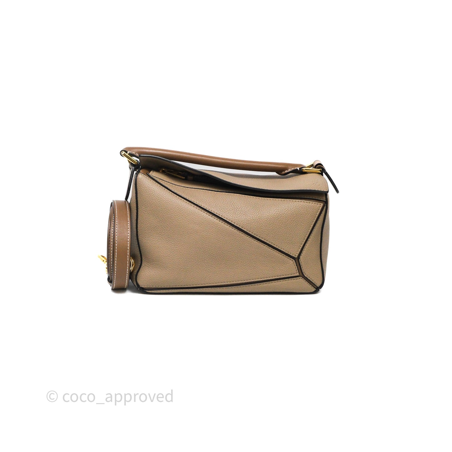 Loewe Small Puzzle Bag Sand Mink Grained Calfskin Gold Hardware