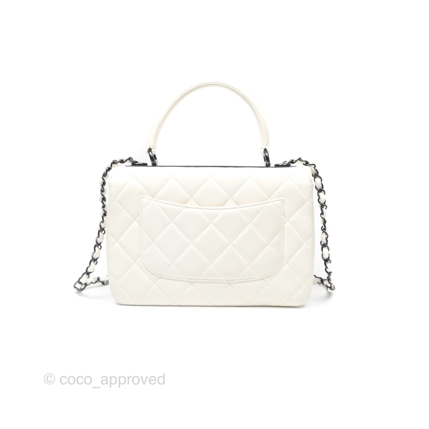 Chanel Trendy CC Small White Lambskin Black Hardware
