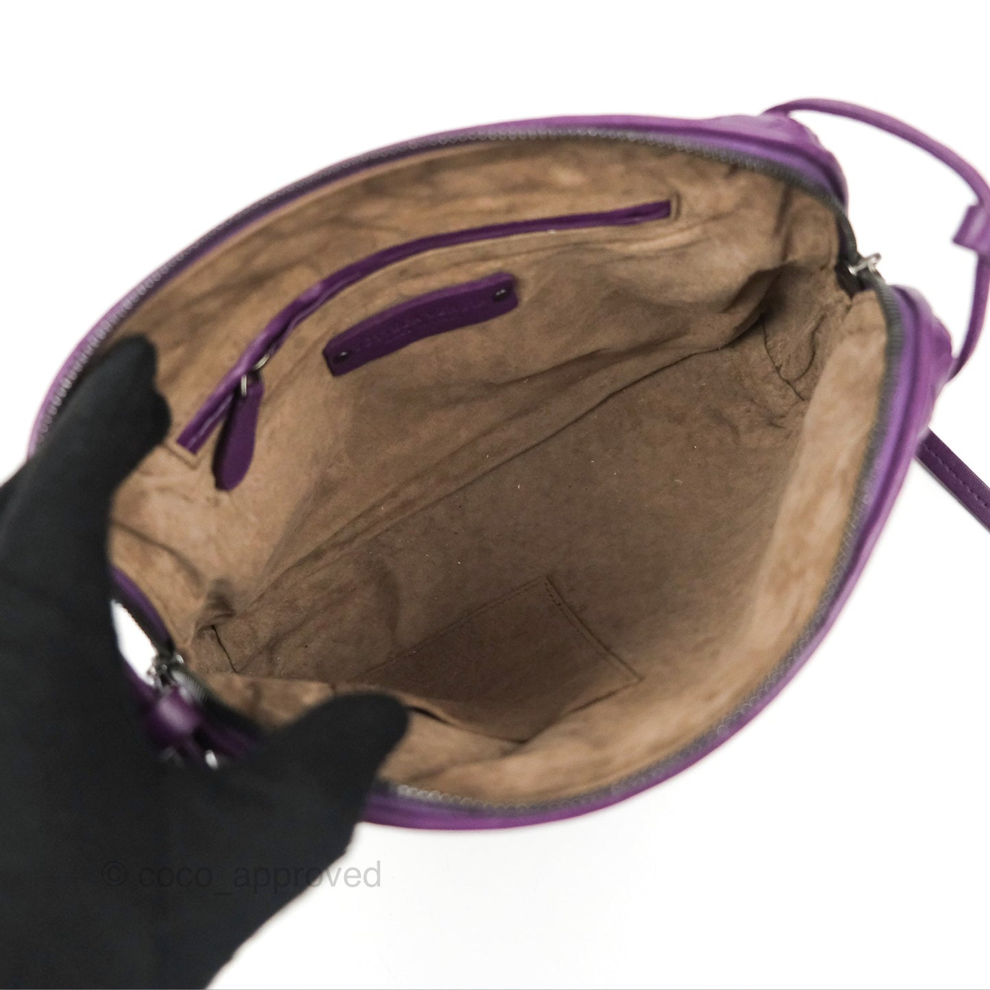 Bottega Veneta Crossbody Bag Intrecciato Leather Purple