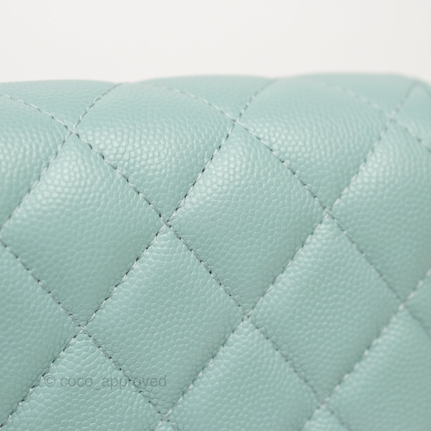 Chanel Quilted Classic Wallet On Chain WOC Tiffany Blue Caviar Gold Hardware