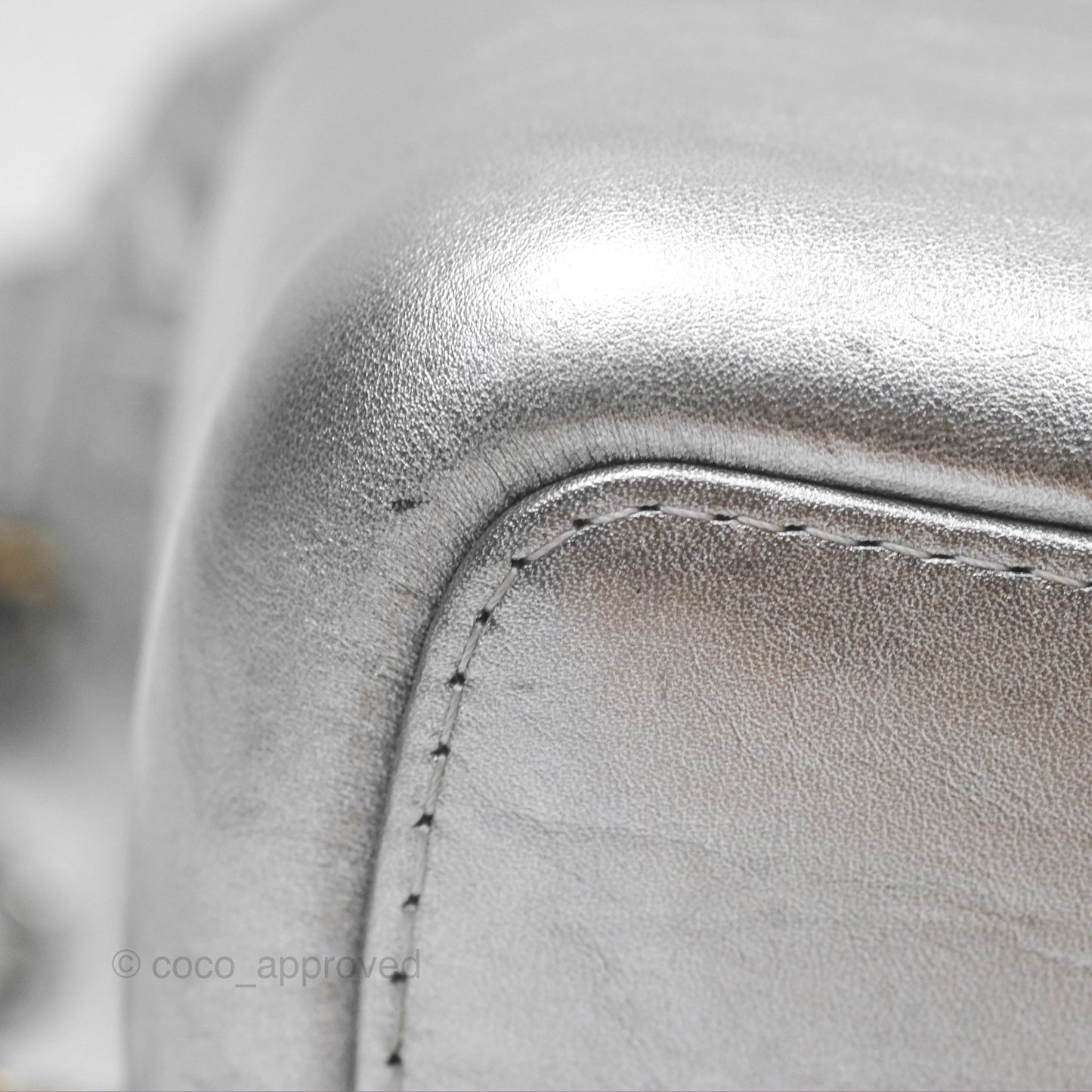 Chanel Large Gabrielle Hobo Metallic Silver Aged Calfskin Mixed Hardware