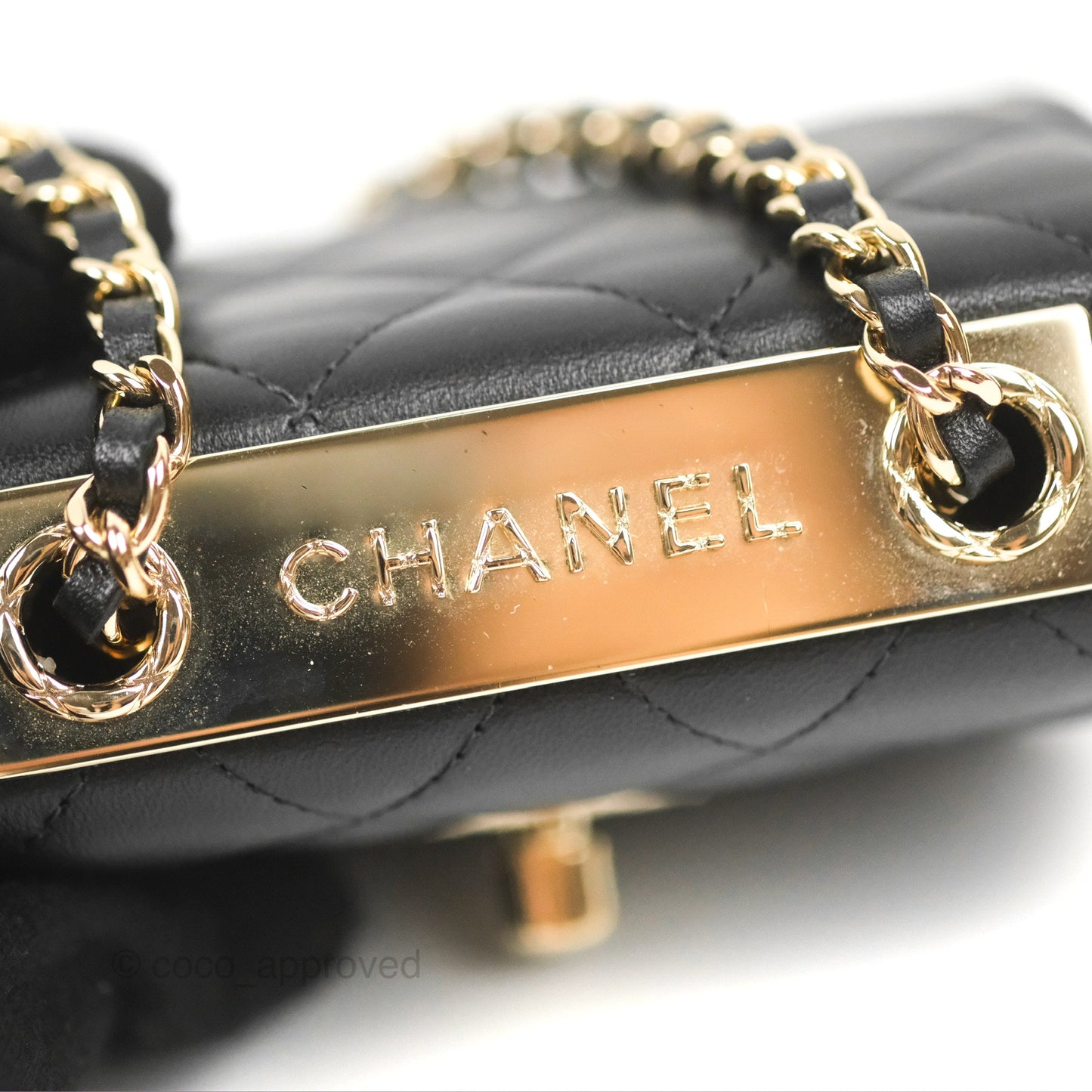 Chanel Mini Quilted Clutch With Chain Black Lambskin Gold Hardware