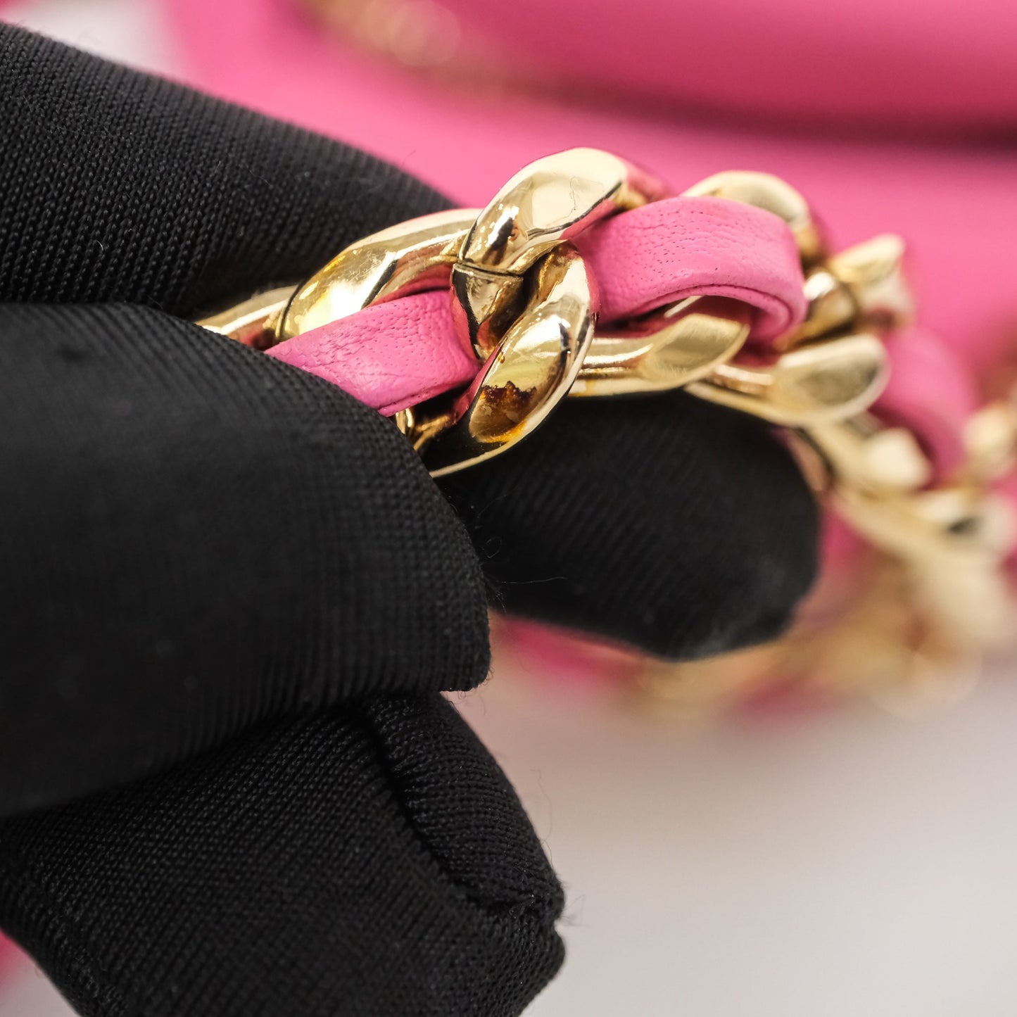 Chanel Camera Bag Pink Calfskin Aged Gold Hardware