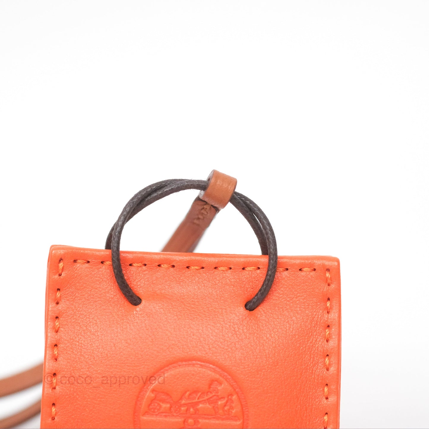 Hermès Orange Shopping Bag Charm