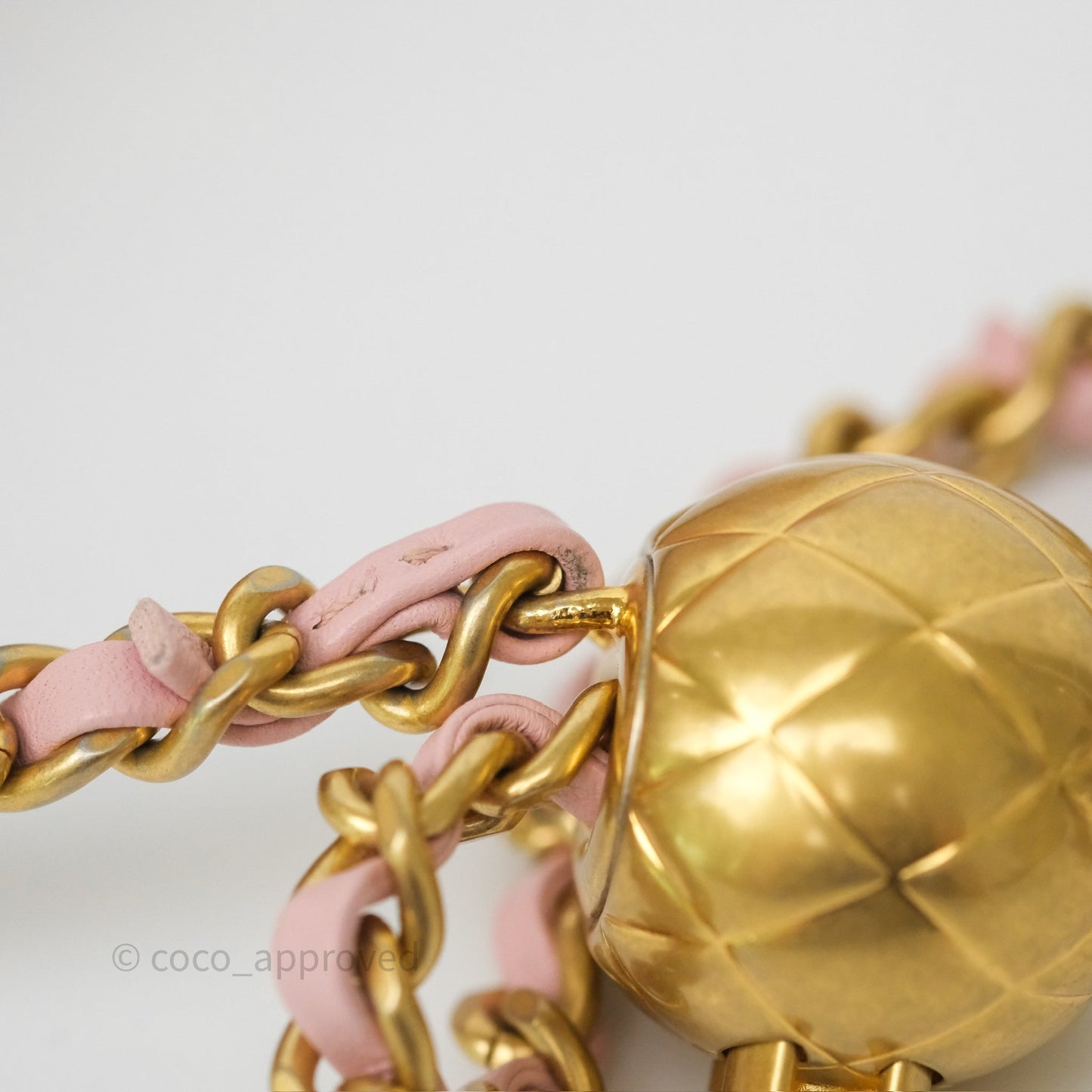 Chanel Pearl Crush Mini Square Quilted Light Pink Lambskin Aged Gold Hardware