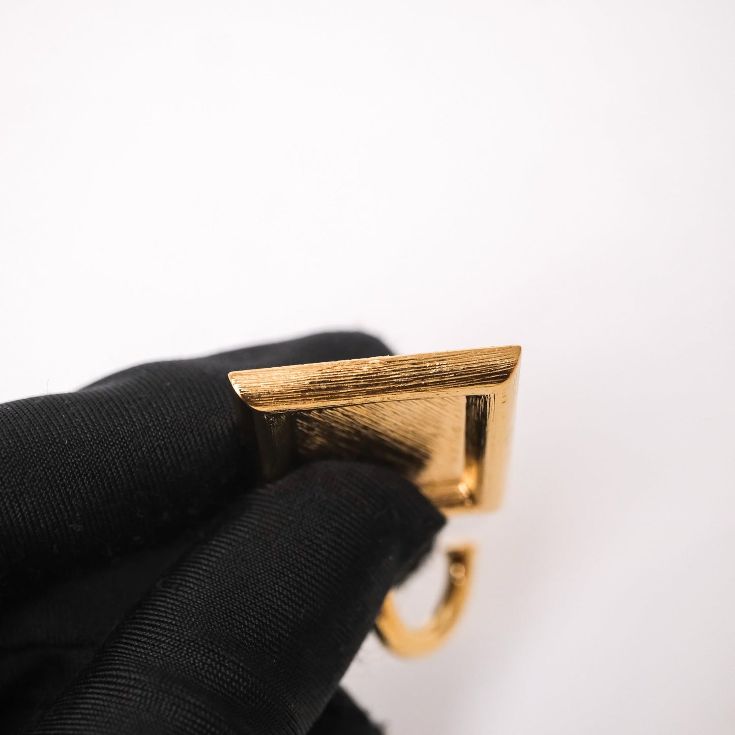 Chanel Drop Square CC Earrings Pink Gold Tone 24S