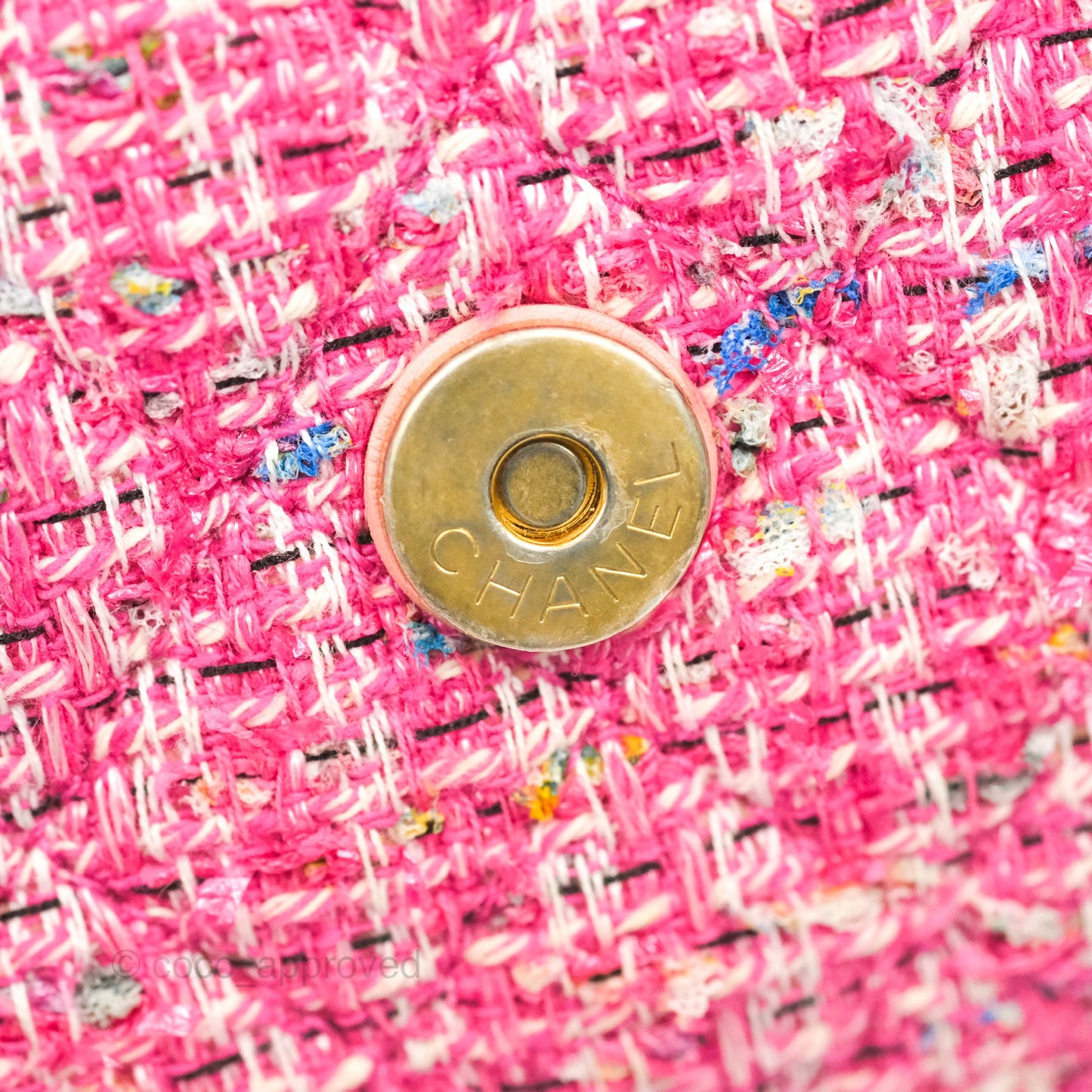 Chanel Quilted Small CC Filigree Flap Pink Tweed