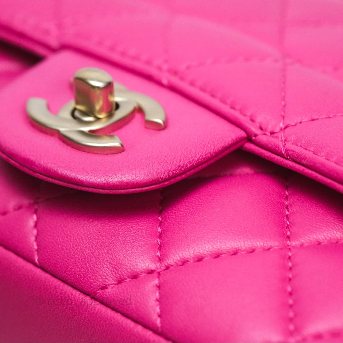 Chanel Quilted Mini Mademoiselle Chic Flap Dark Pink Lambskin Aged Gold Hardware