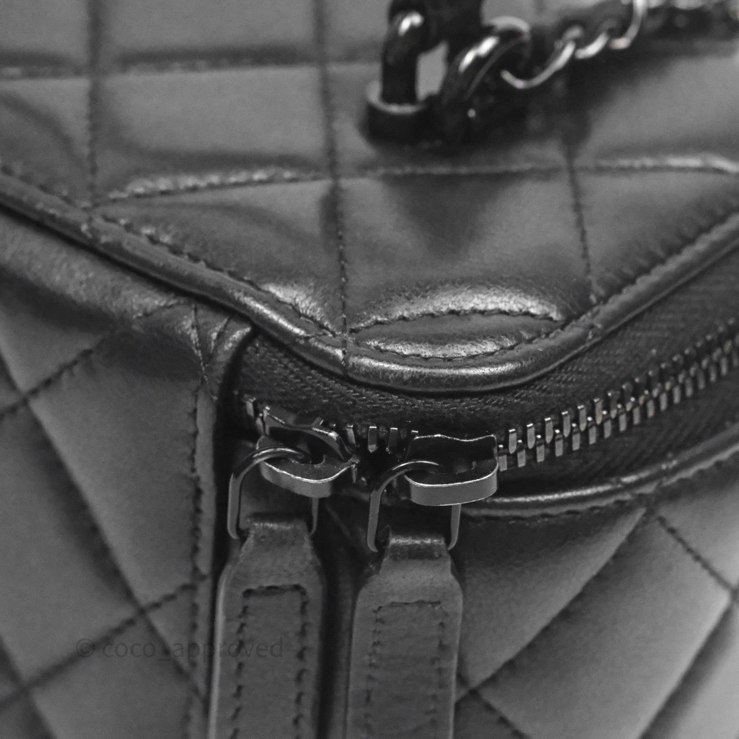 Chanel Vanity Rectangular Top Handle So Black Lambskin