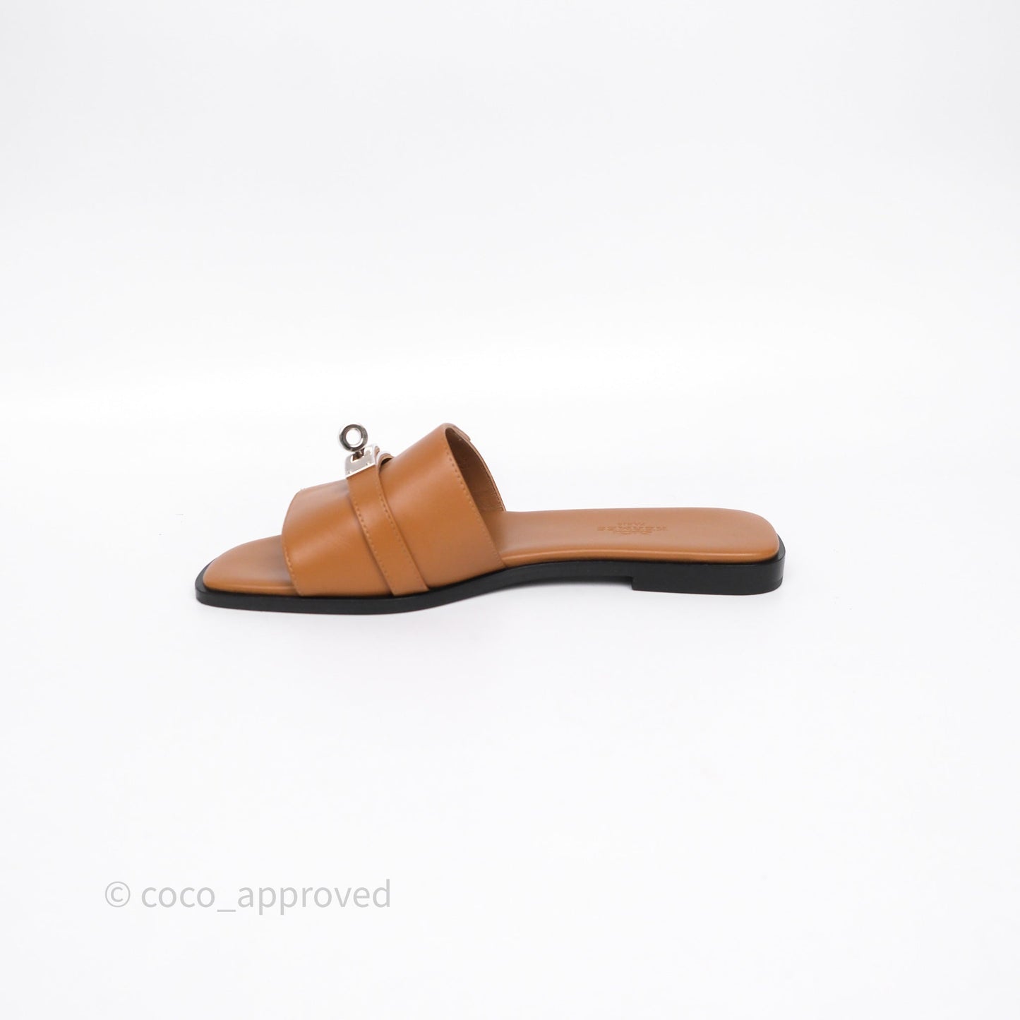 Hermès Giulia Sandals Gold 37 Palladium Hardware Size 36.5