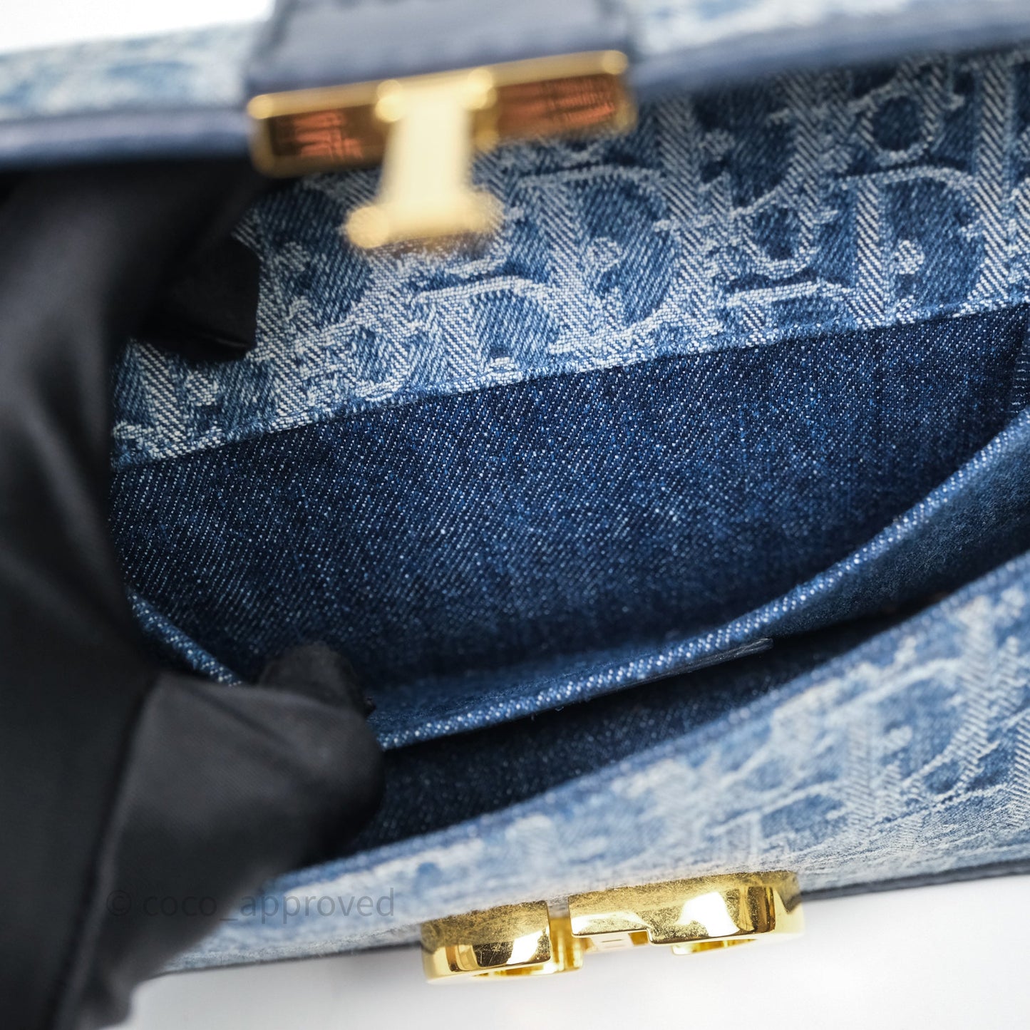 Christian Dior Montaigne East-West Bag Denim With Chain