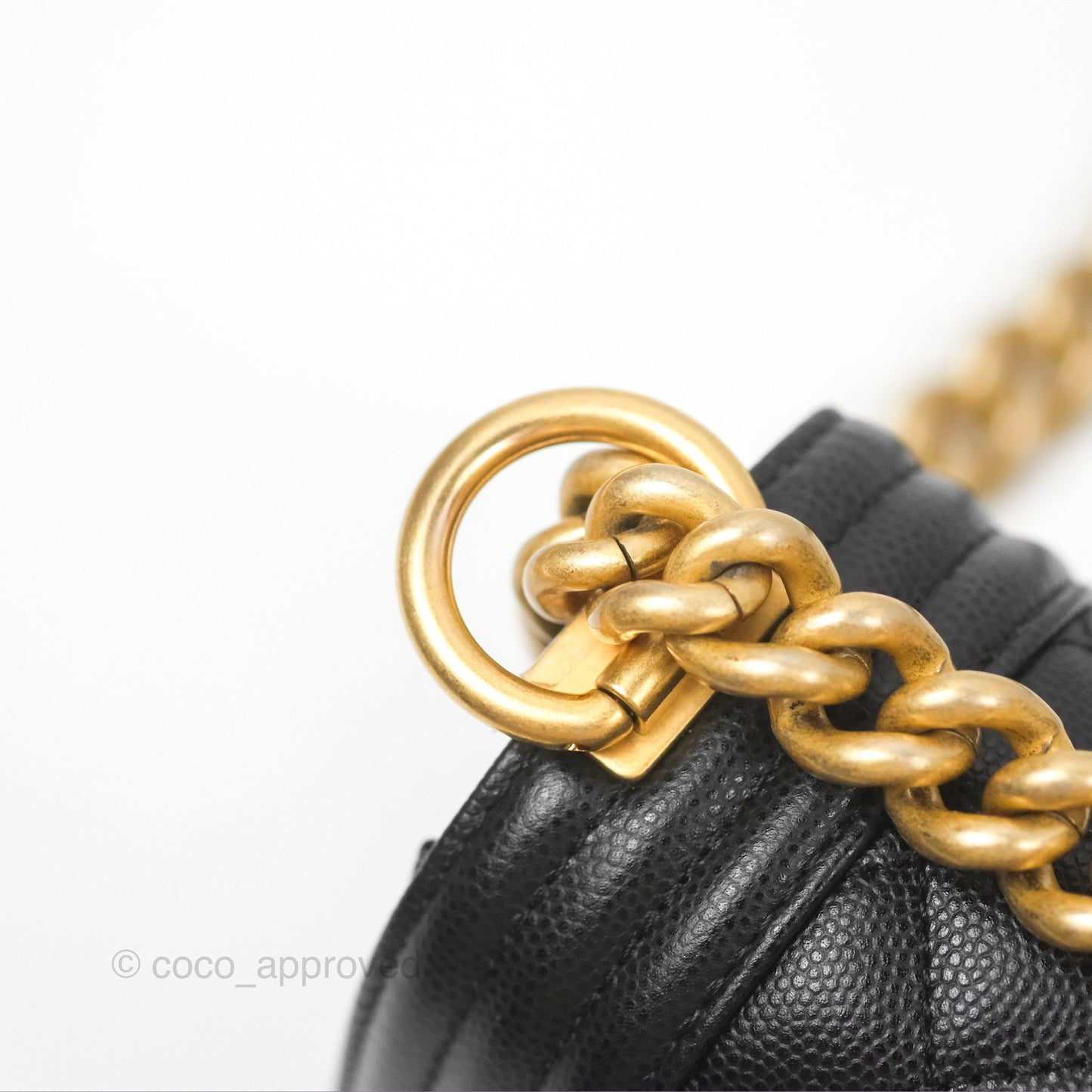 Chanel Small Quilted Boy Black Caviar Gold Hardware