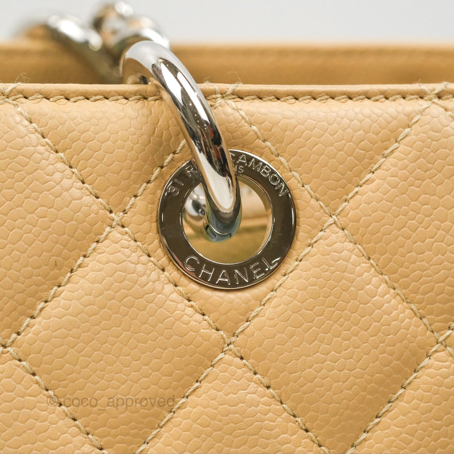 Chanel GST Beige Caviar Silver Hardware