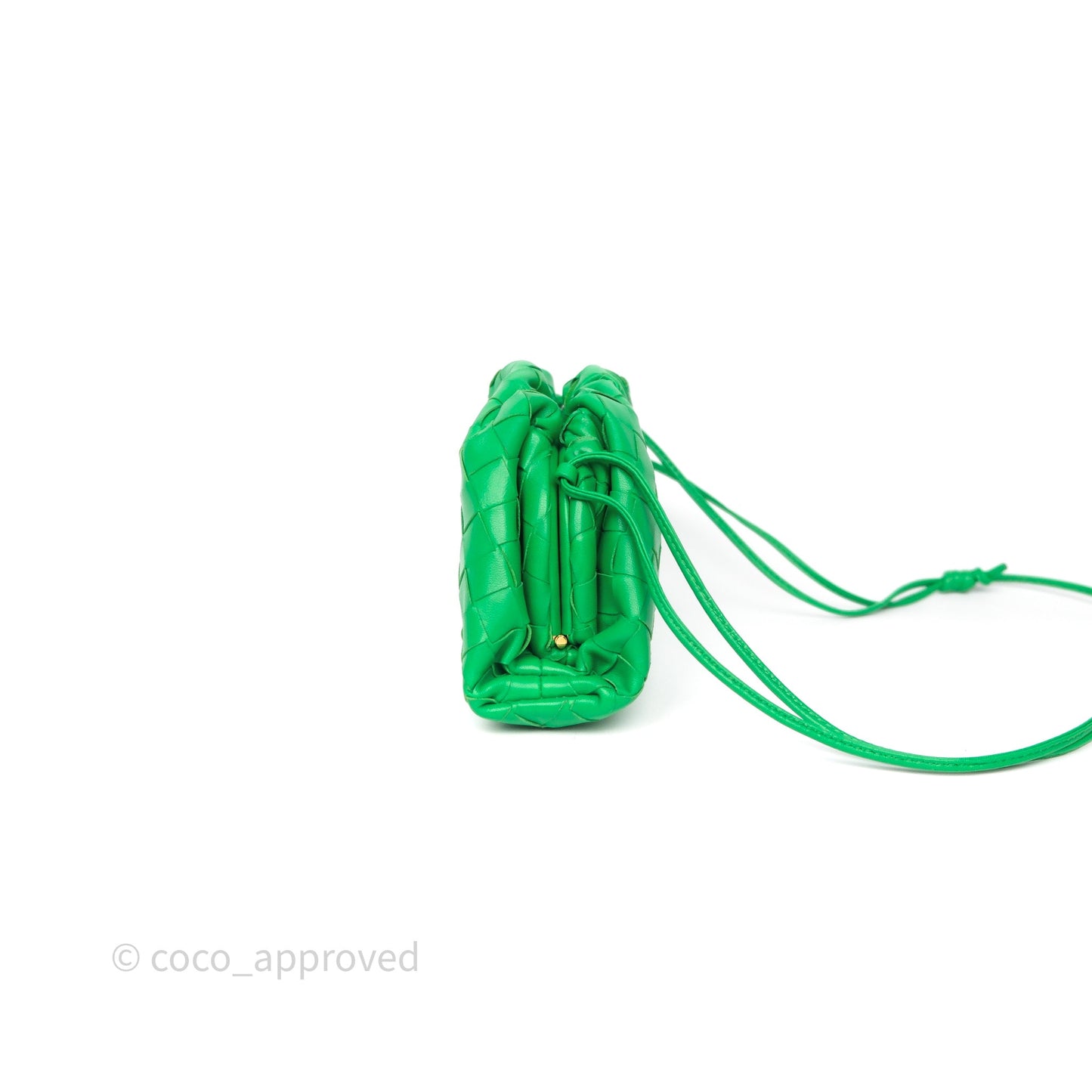Bottega Veneta Mini Pouch Green Intrecciato Lambskin