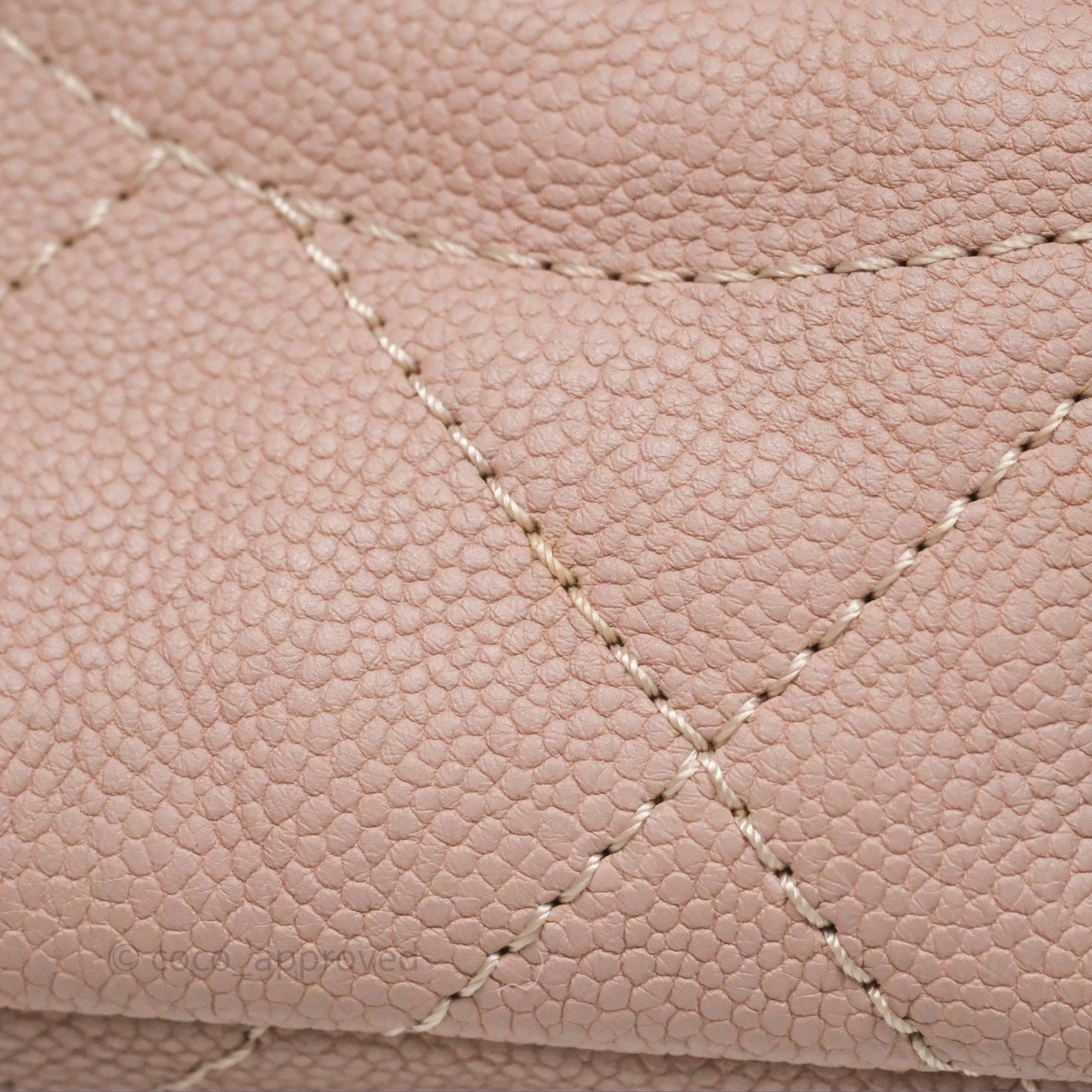Chanel Quilted Tote Bag Pink Caviar Silver Hardware