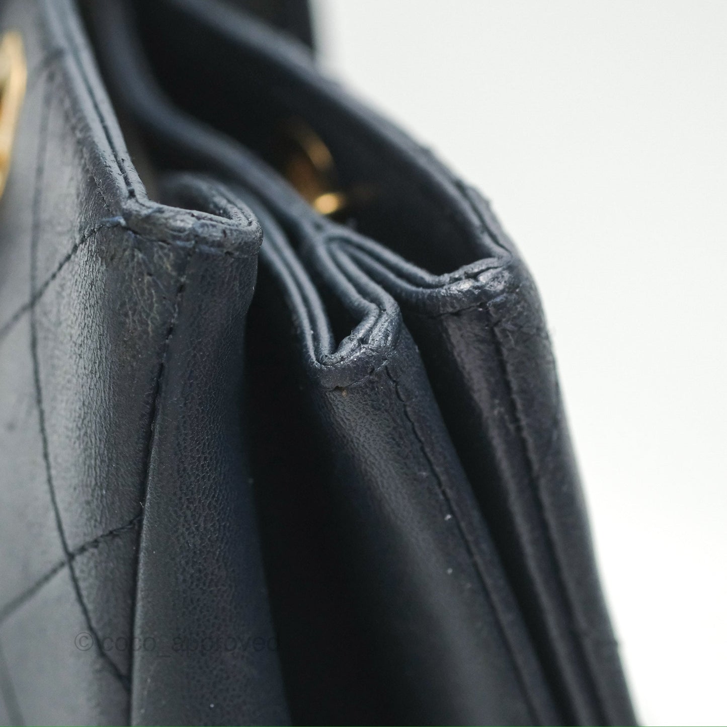 Chanel Medium Around The Corner Shopping Tote Navy Lambskin