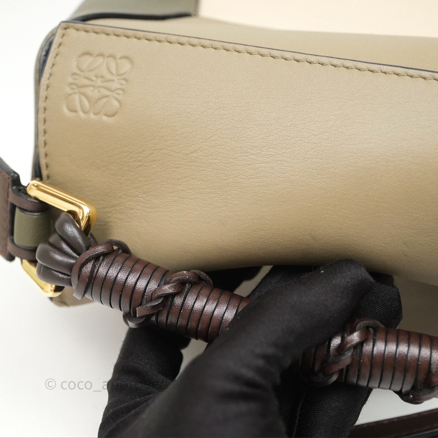 Loewe Small Puzzle Edge Bag Laurel Green/Light Oat Calfskin