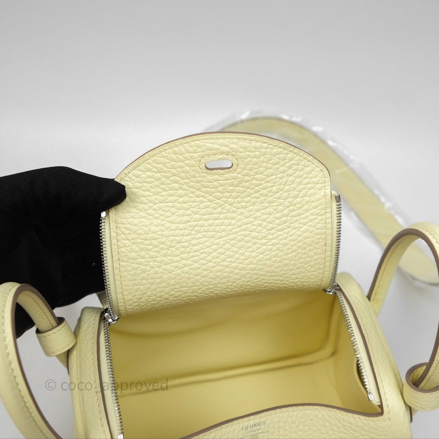 Hermès Mini Lindy II 20 Jaune Milton Clemence Palladium Hardware