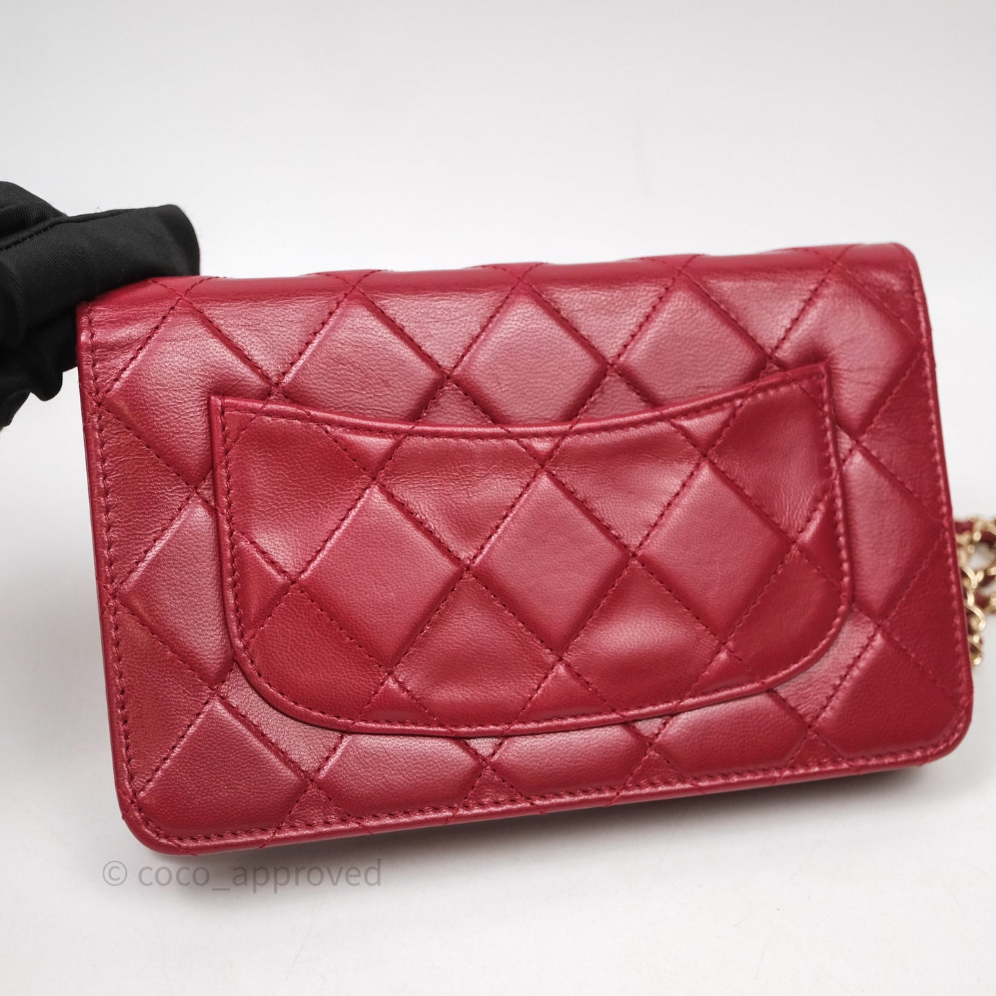 Chanel Wallet On Chain Red Calfskin Bag Gold hardware