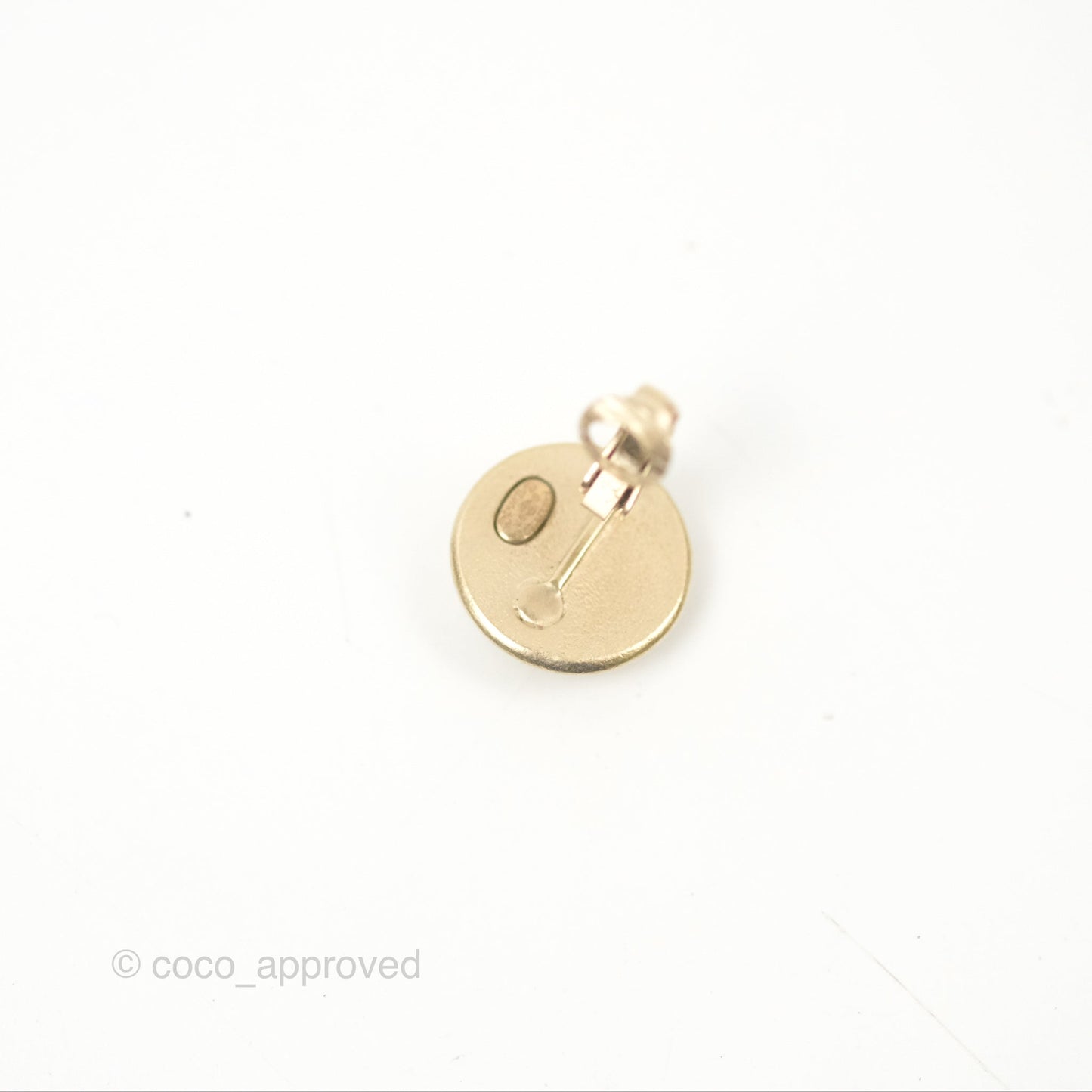 Chanel Round CC Crystal Ear Clips Gold Tone 16B
