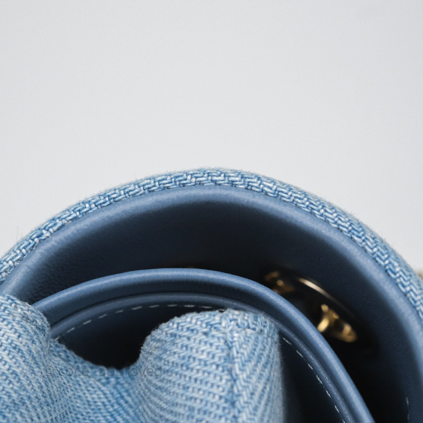 Chanel Quilted Small Double Flap Blue Printed Denim Gold Hardware