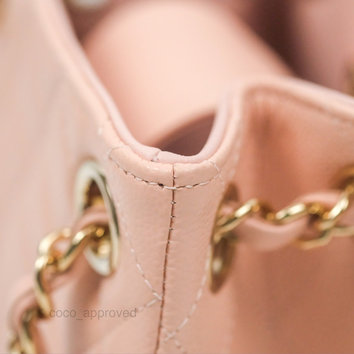 Chanel Mini Bucket Tote Pink Caviar Gold Hardware 22S