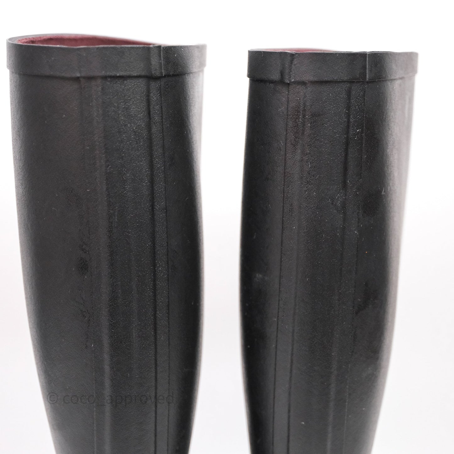 Chanel CC Black Rubber Rain Boots Size 39