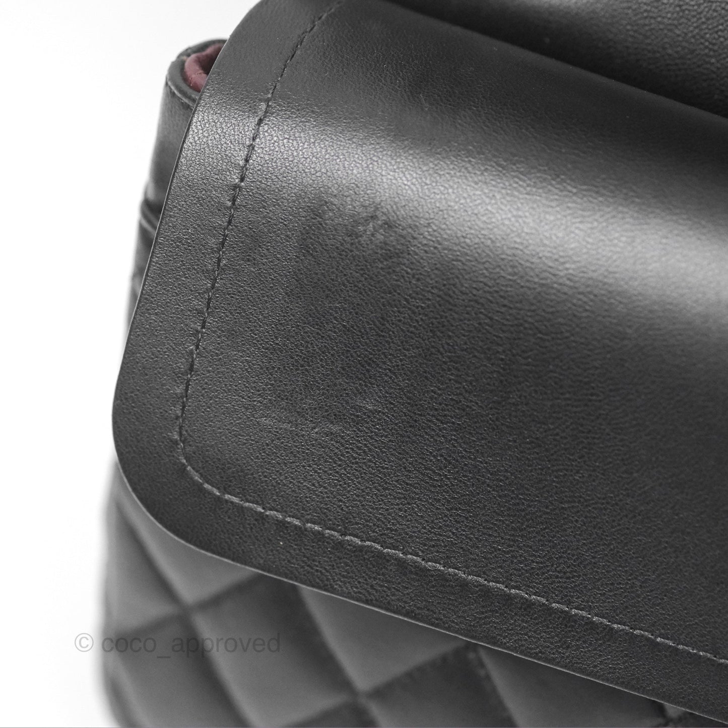 Chanel Classic M/L Medium Flap Quilted Black Lambskin Silver Hardware