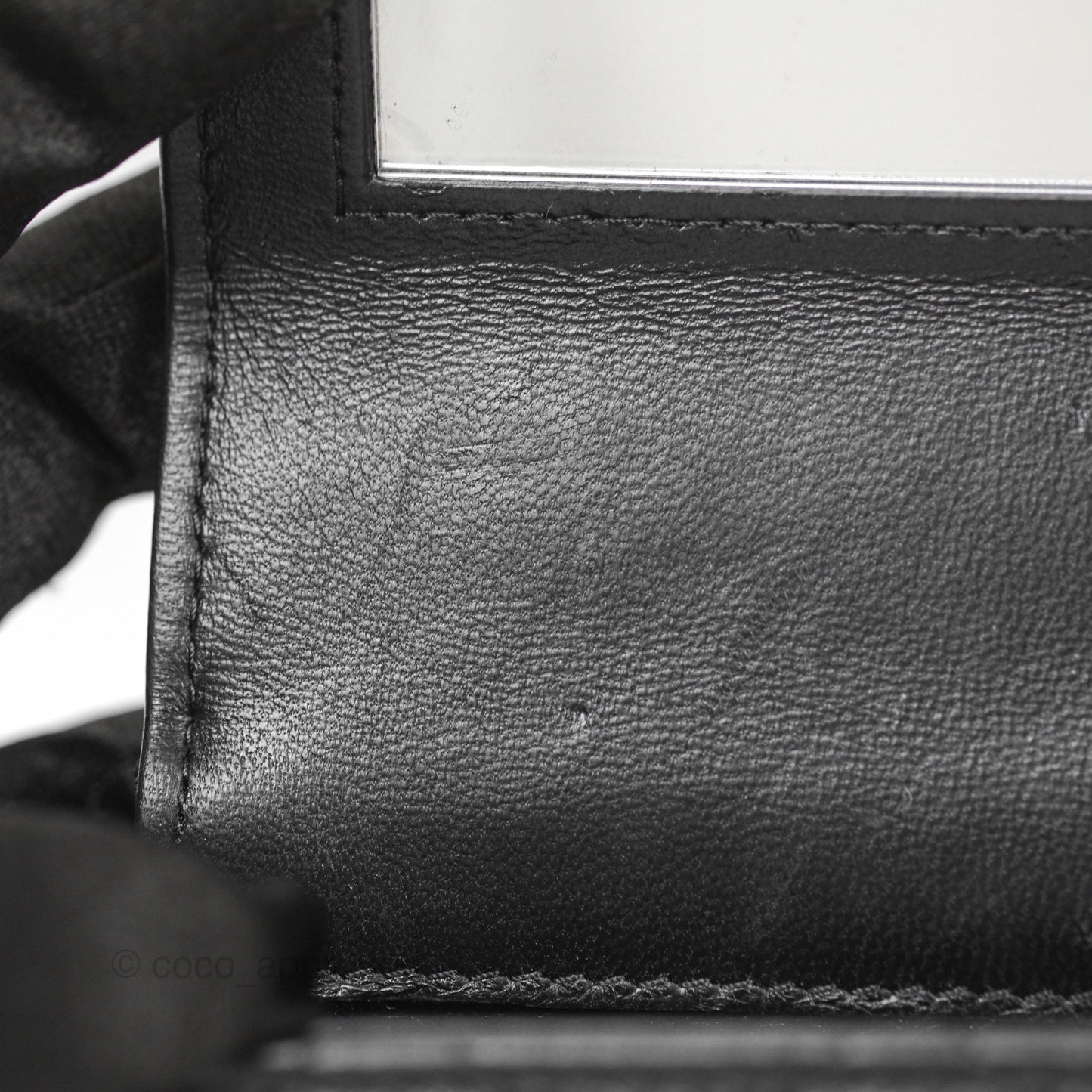 Chanel Mini Handle Clutch With Chain Black Lambskin Gold Hardware
